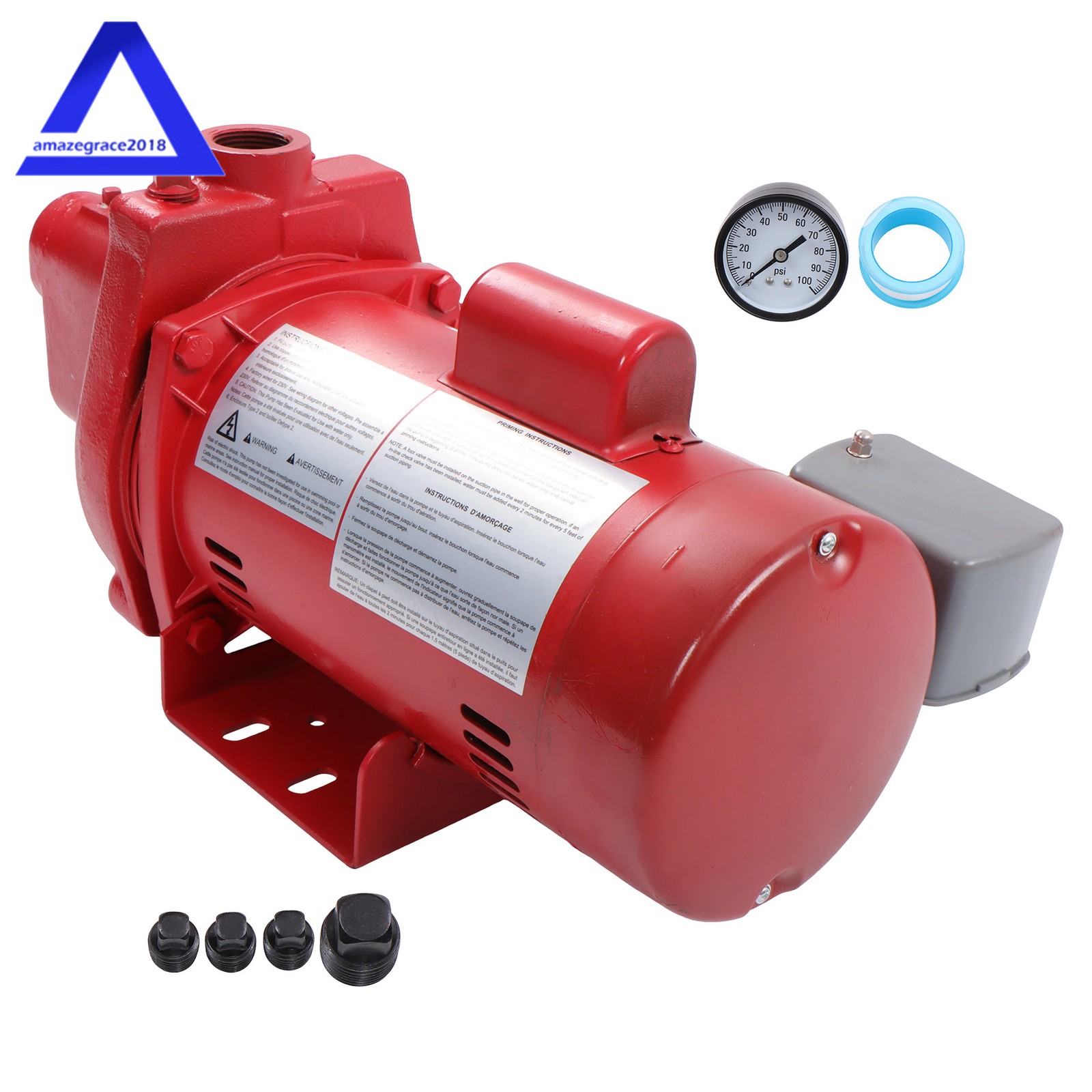 Cast Iron Shallow Well Jet Pump 1 HP 23 GPM 115/230 Volt for Irrigation 602208