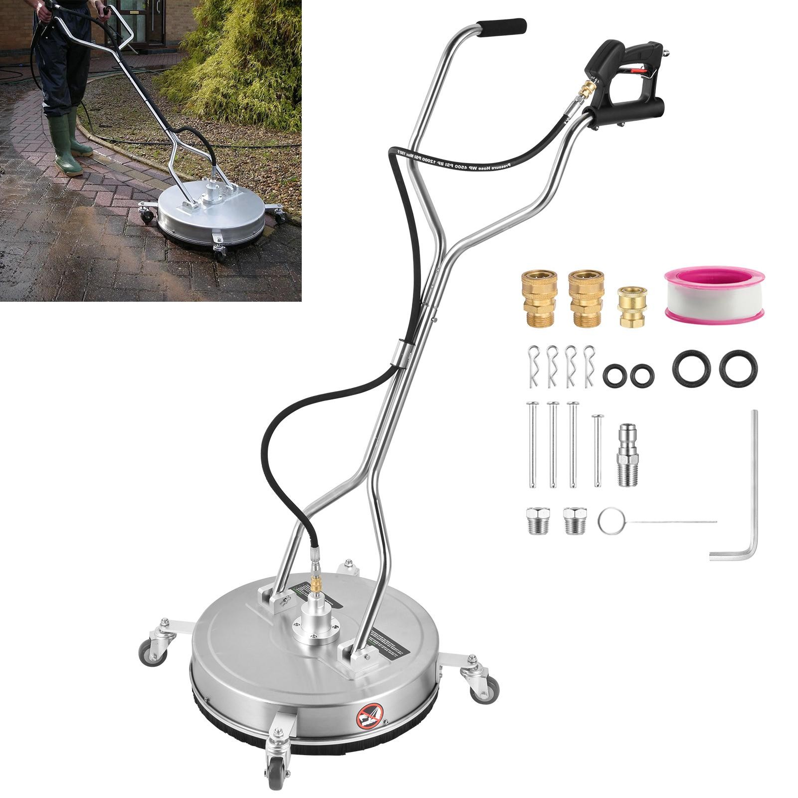 20″ Pressure Washer Surface Cleaner 4000PSI w/ Handles & Wheels Stainless Steel