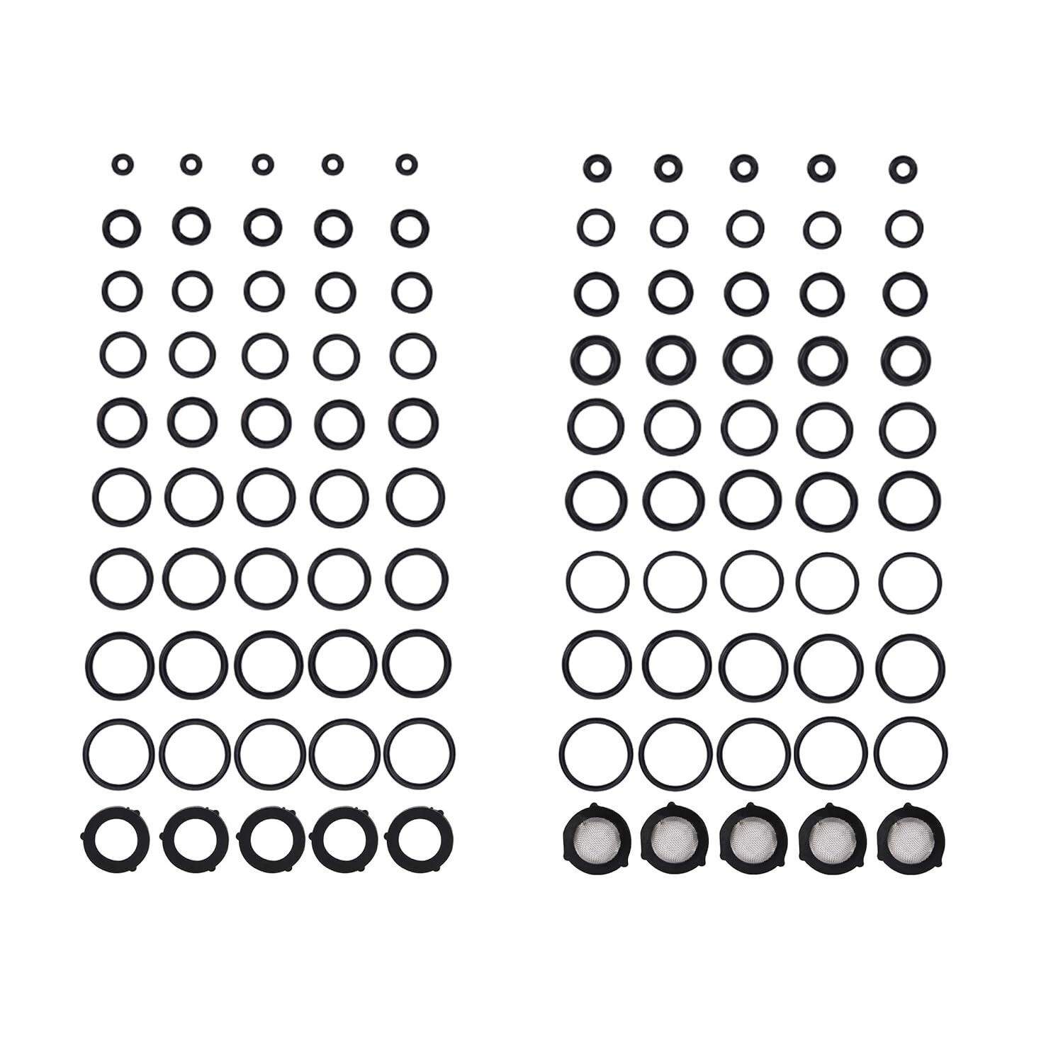 100 Pieces 18 Sizes Pressure Washer O Rings Kit for Pump Hose Wand Couple New