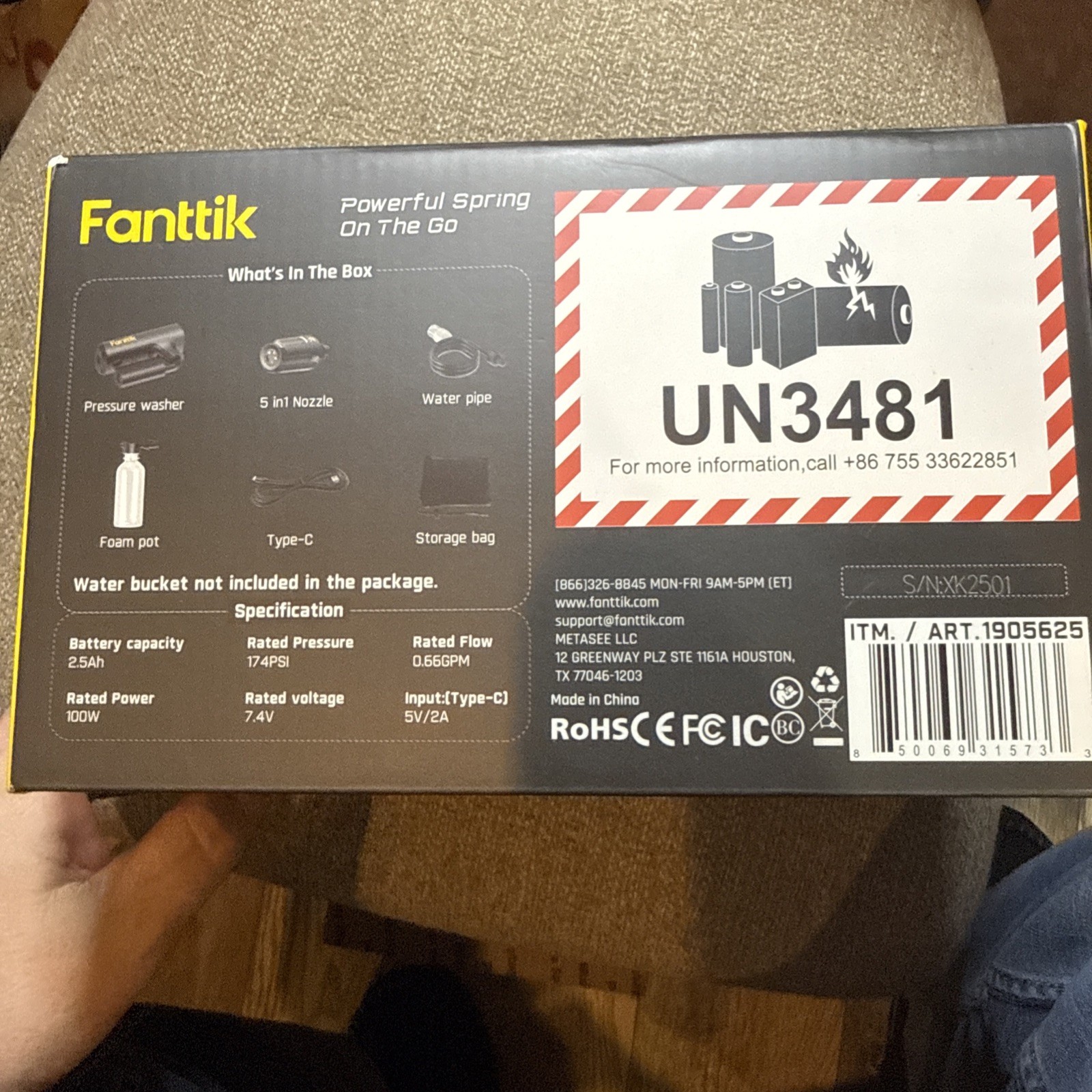 Fanttik K100 Flip Portable Cordless Sprayer Foldable Pressure Washer 174 PSI