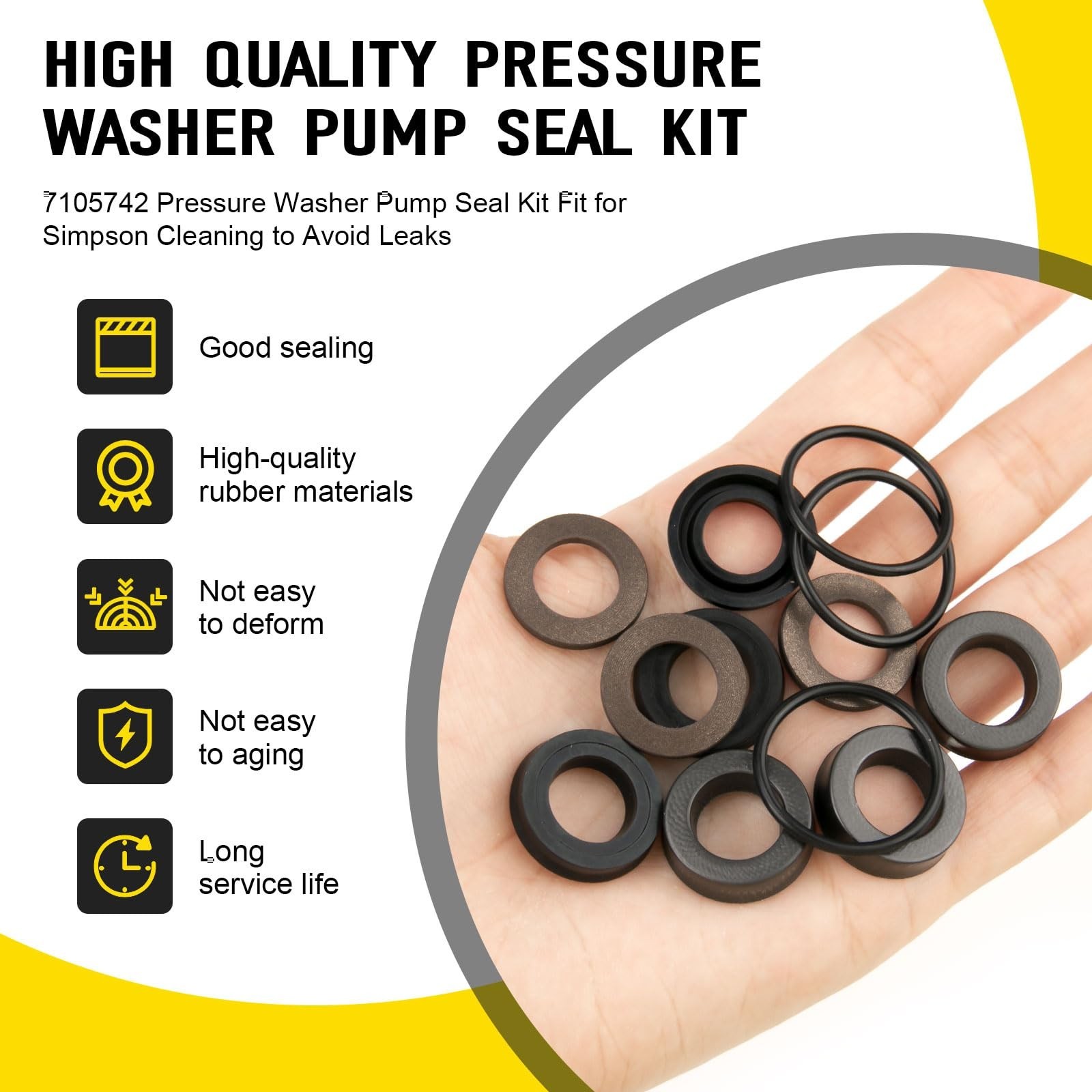 Washer Pump Seal Kit for Pressure Washer – 12 Pcs Low/High Pressure Leak Prevent