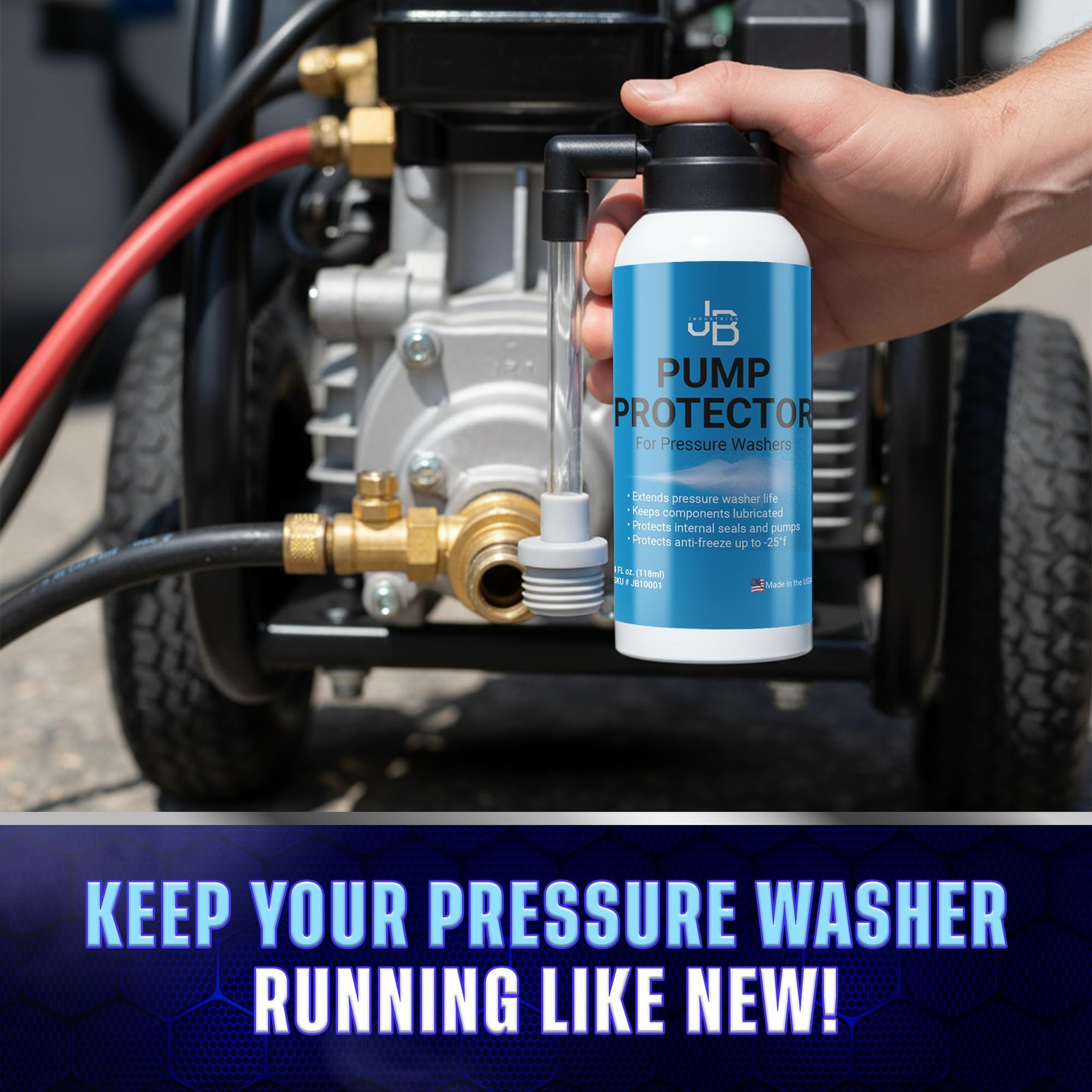 Pressure Washer Pump Saver Antifreeze Lubricant 4 oz Prevent Freezing 25F