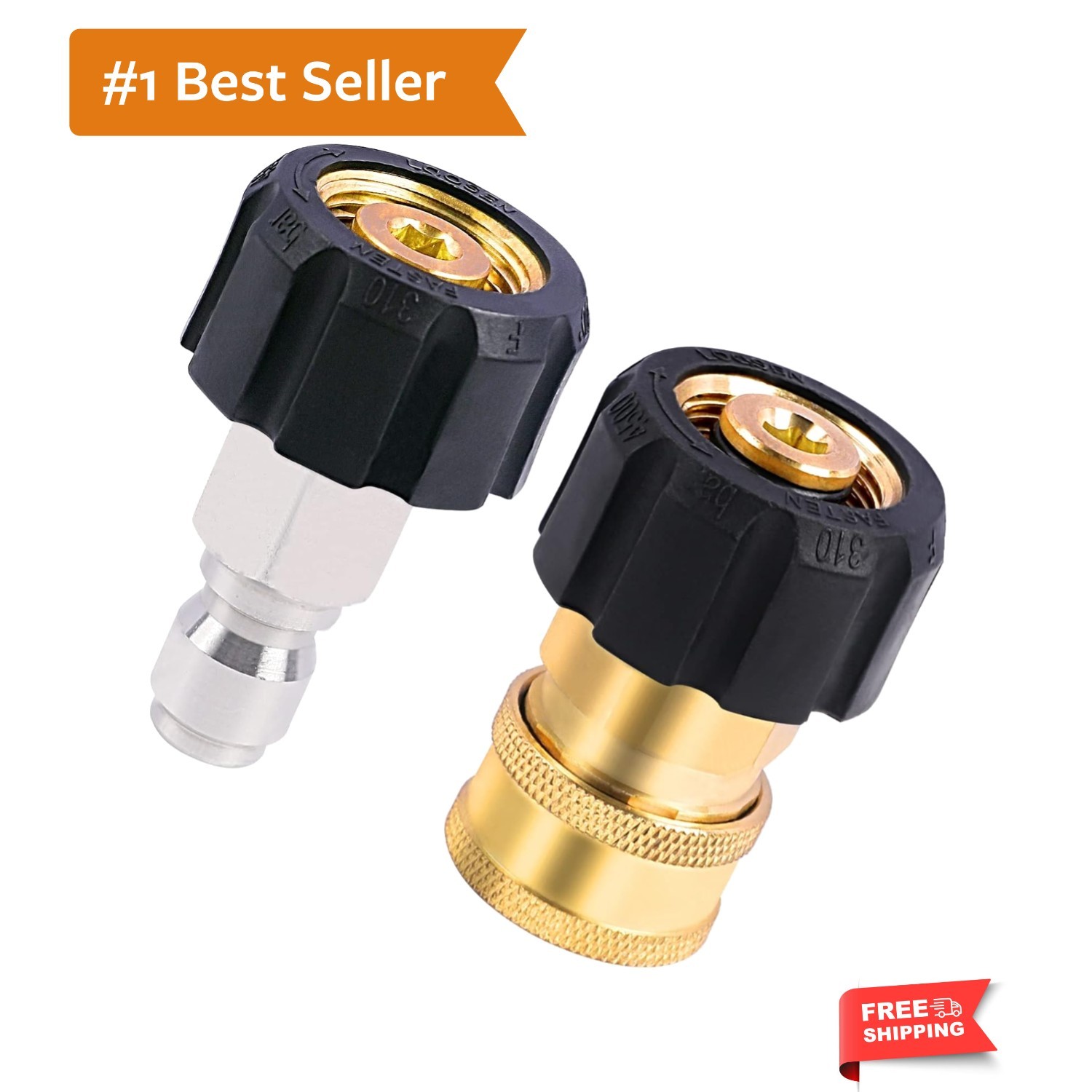 Pressure Washer Adapter Set, M22 14mm to 3/8 inch Quick Connect and Disconnec…