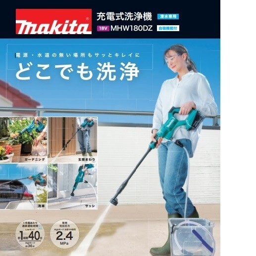 Makita MHW180DZ Rechargeable Handy type High Pressure washing machine Wash 18V