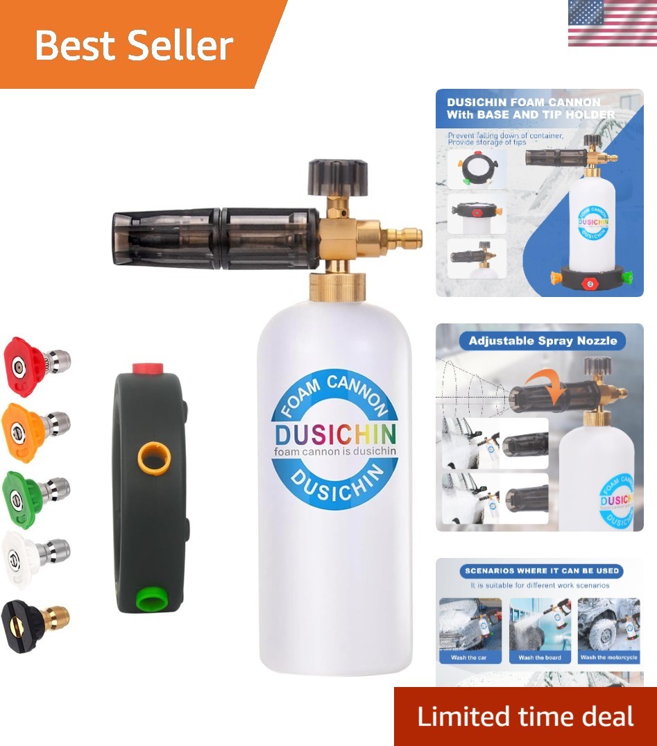 SFL-001 Foam Cannon Snow Foam Lance Pressure Washer Jet Wash Quick Release Ad…