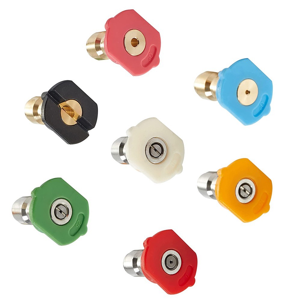 7PCS 1/4inch Pressure Washer Spray Tips Nozzles High Power Kit Quick Connect Set