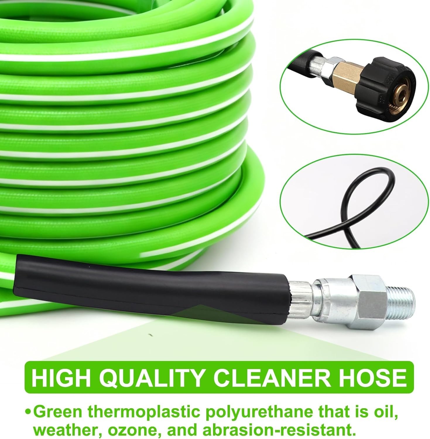 Sewer Jetter Kit 100 FT for Pressure Washer, 5800 PSI Drain Cleaner Hose 1/4 …