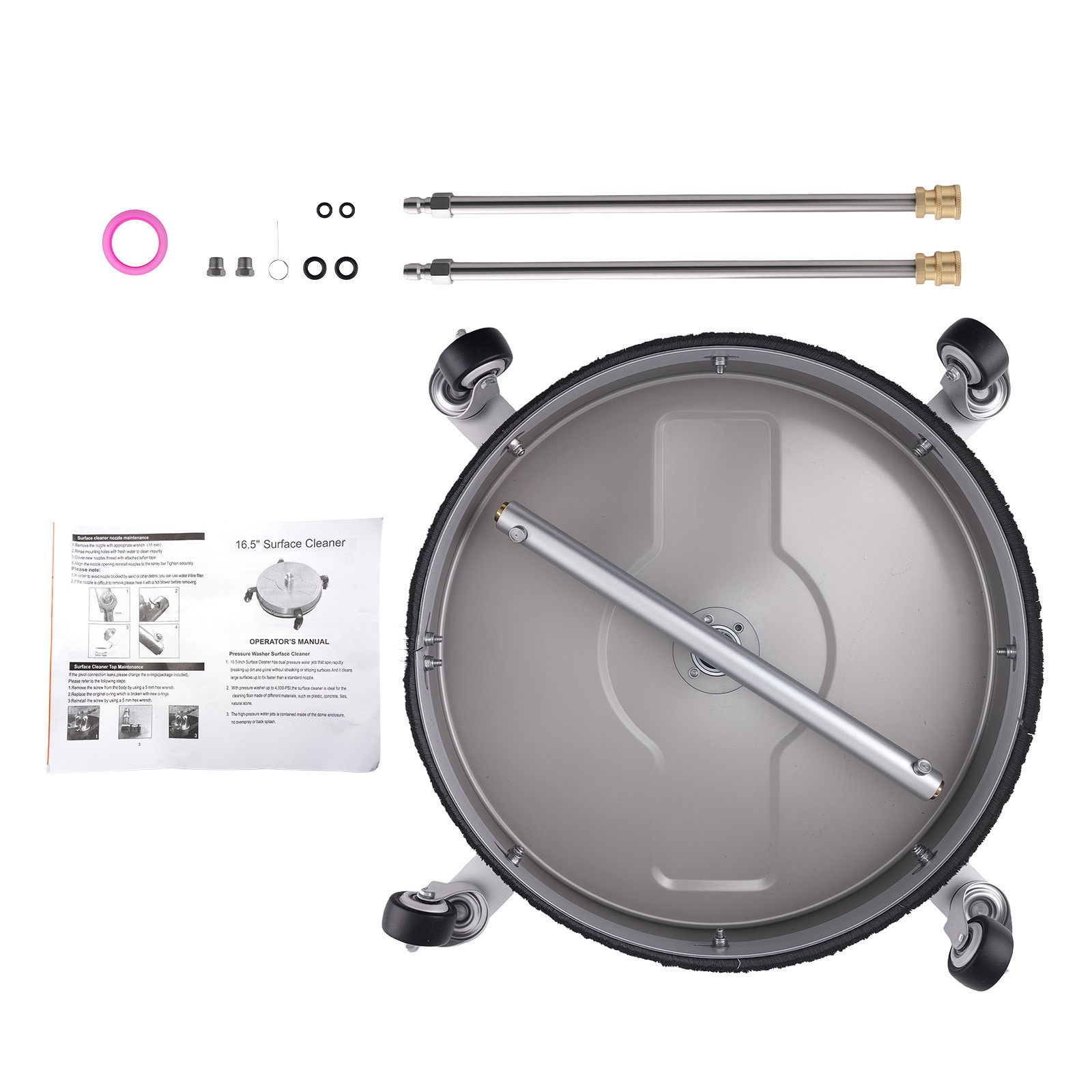 16.5″ Pressure Washer Surface Cleaner 4200PSI 1/4″ Quick Connect Stainless Steel