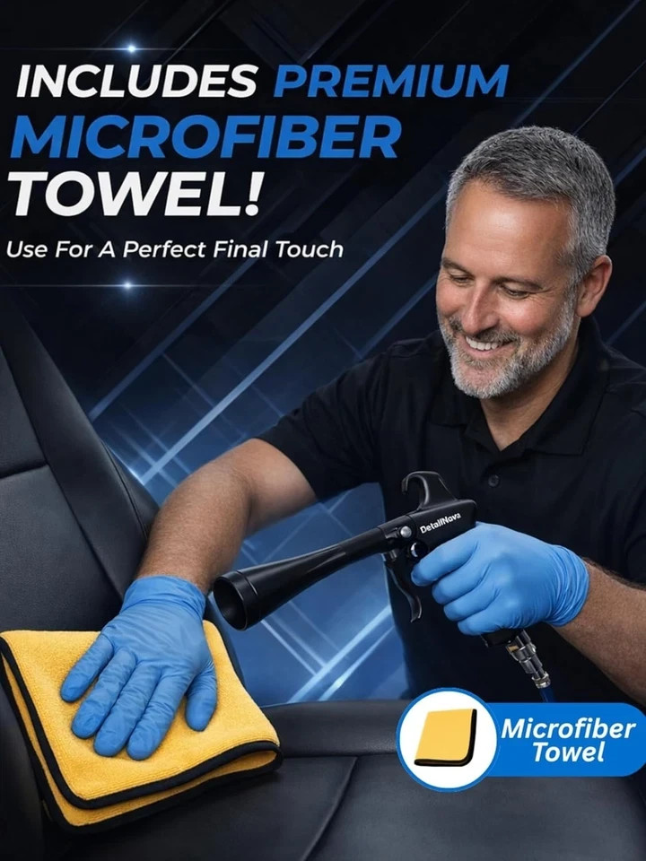 Air Blow Gun Car Detailing Turbo Air Nozzle for Dust Removal with Accessories