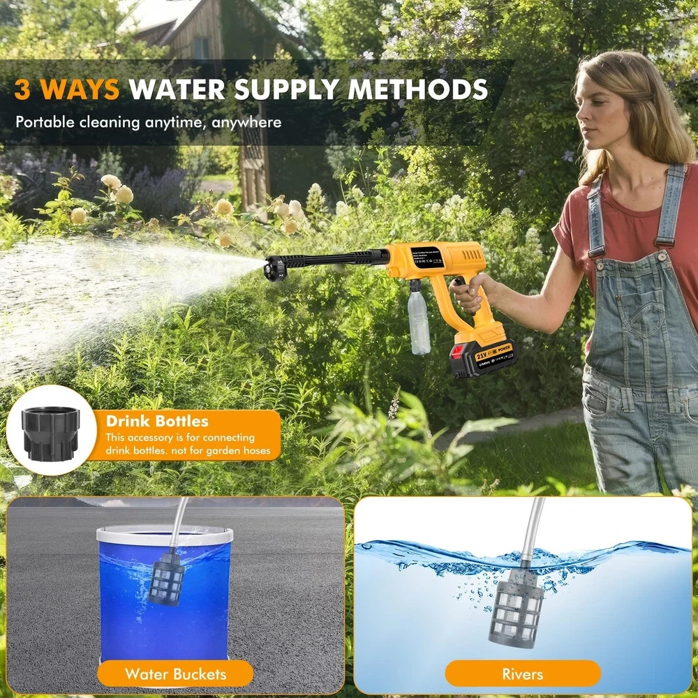 Cordless Pressure Washer Battery Operated, 1700PSI Portable Cordless Power