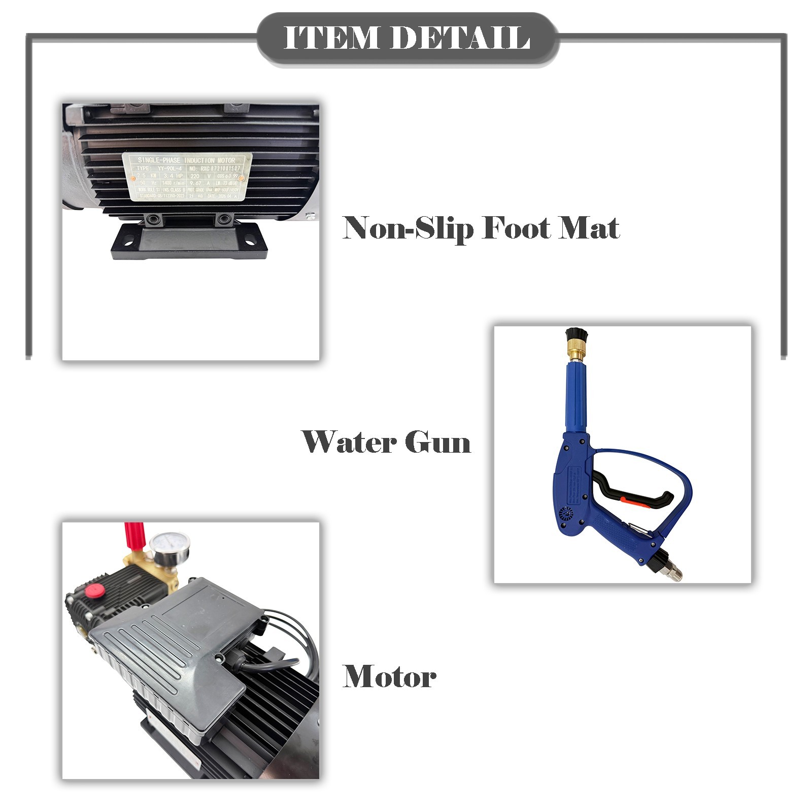 220V High-Pressure Car Washing Machine Cleaning Pump 12L/MIN with Water Gun
