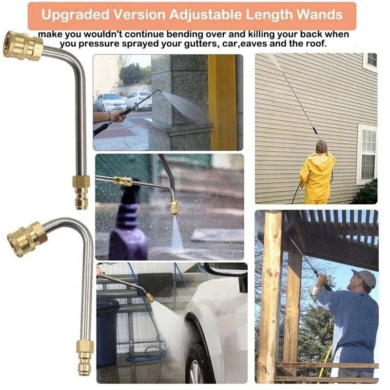 High Pressure Washer Gutter Gun Cleaner Attachment Wand Lance 4000 PSI Extension