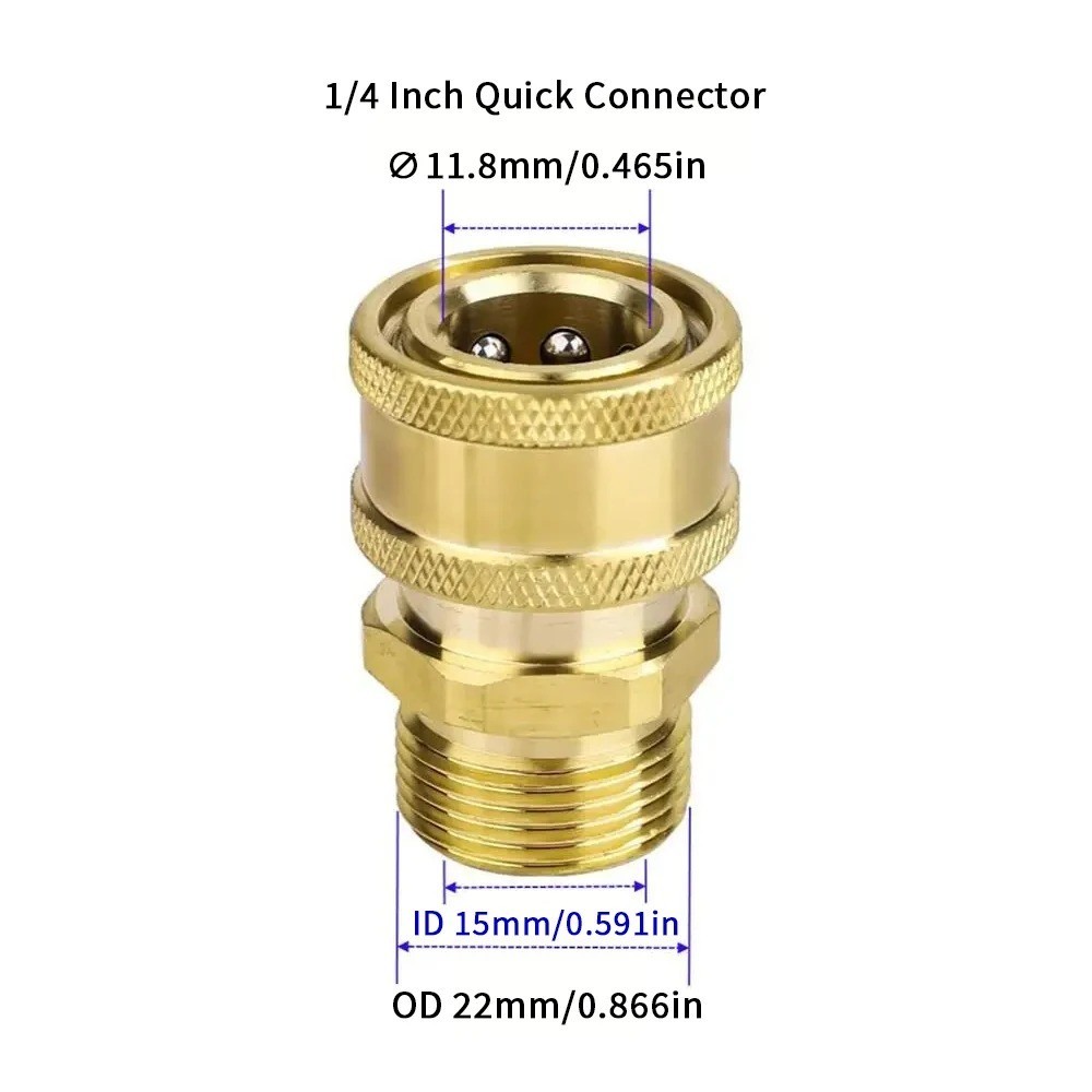 1/4 Quick Connect M22 Adapter Pressure Washer Car Wash Hose Fitting