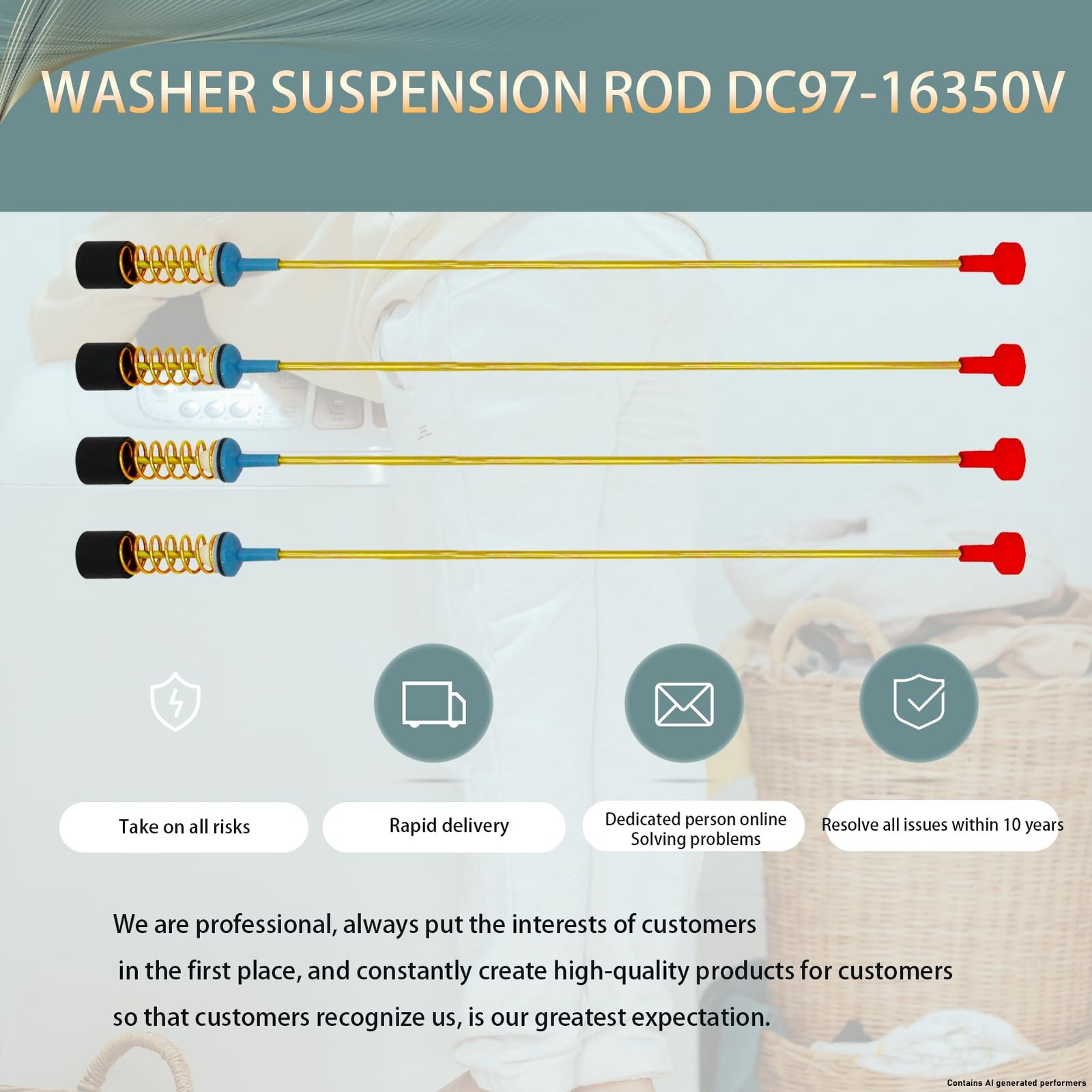 Washer Suspension Rod 27.6in For Samsung Top Loaders Heavy Duty Shock Absorber