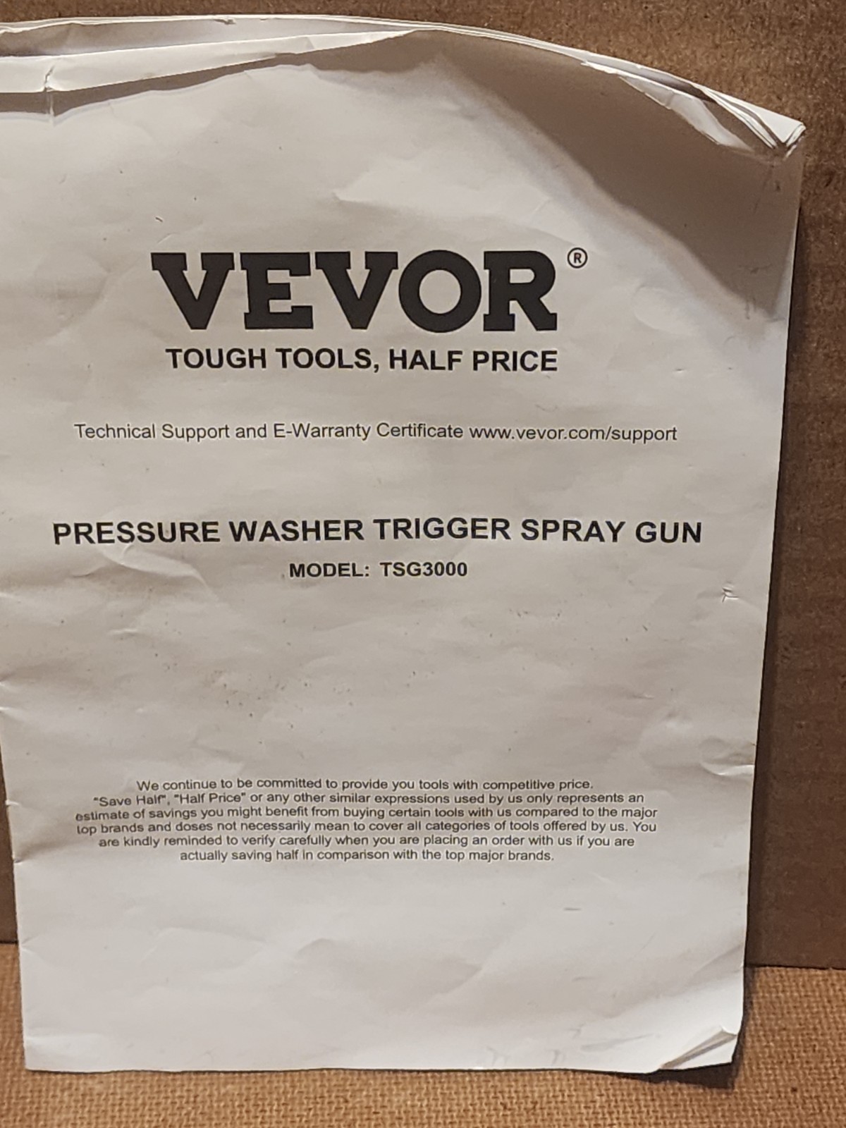 VEVOR Pressure Washer Trigger Spray Gun Model TSG3000 + PC10 Adapter 5000 PSI