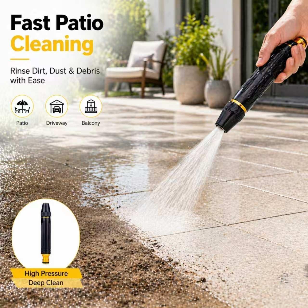 Larnto High Pressure Hose Nozzle Water Gun for Car Wash Garden Pressure Booster
