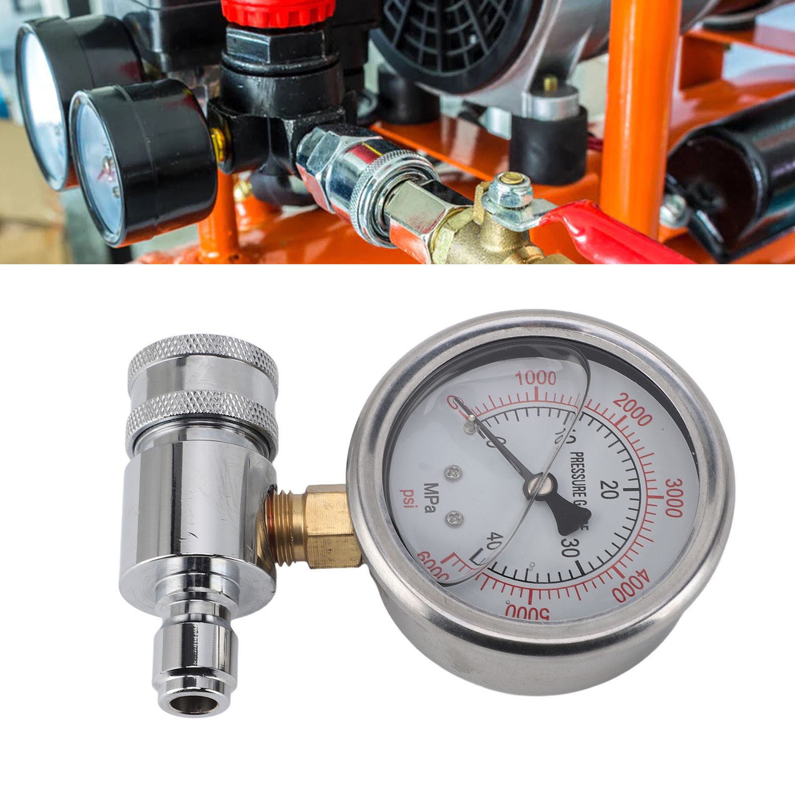 1 Pressure Washer Gauge High Pressure 6000psi For Car Washing NEW