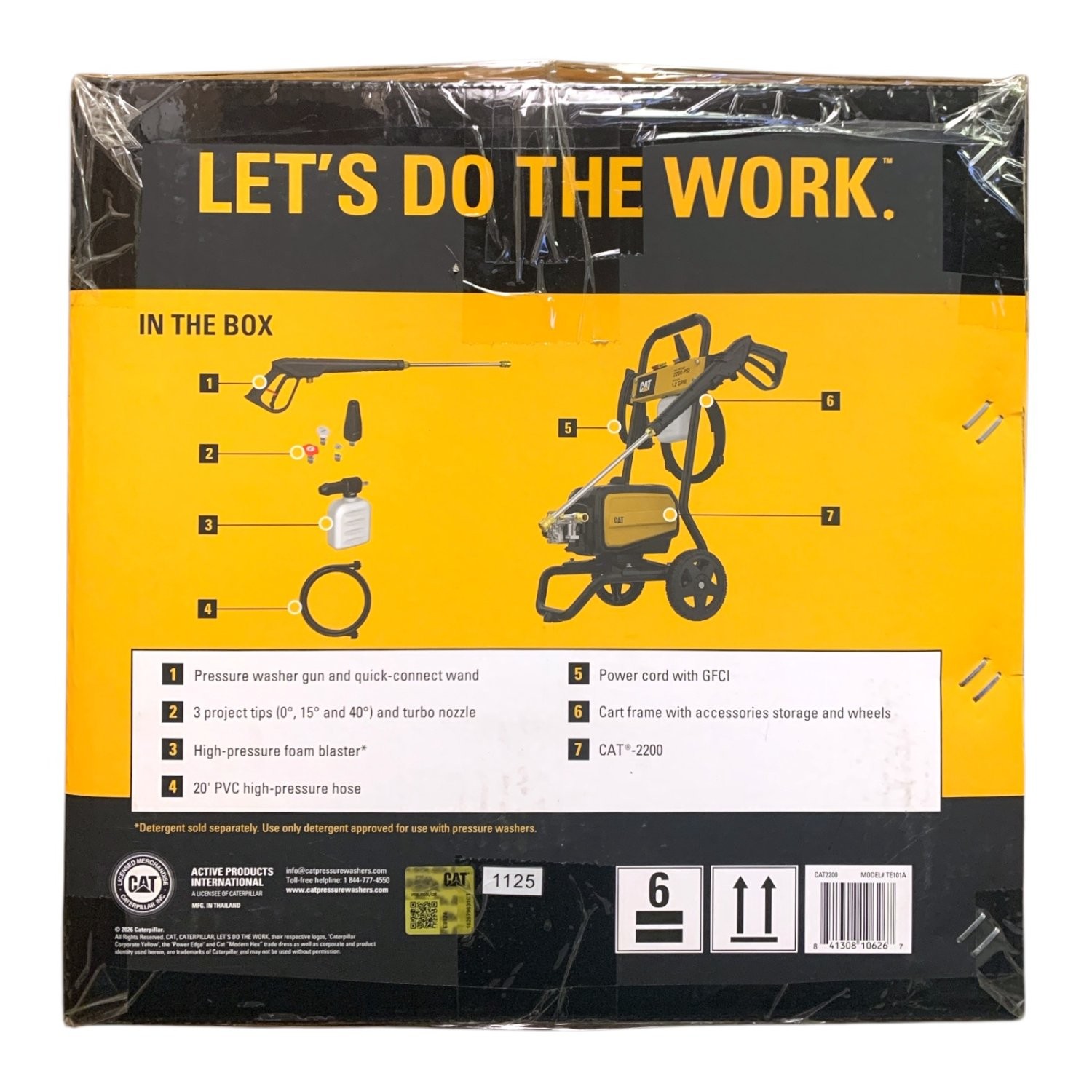 Cat 2200 PSI Electric Pressure Washer – 3 Tips & Turbo Nozzle, 1.2 GPM, 120 V