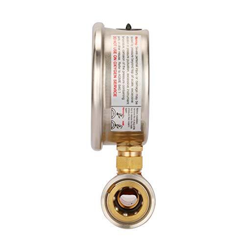 21/2″ Pressure Washer Pressure Gauge Kit 3/8 Inch Quick Connect 05000 Psi Glycer