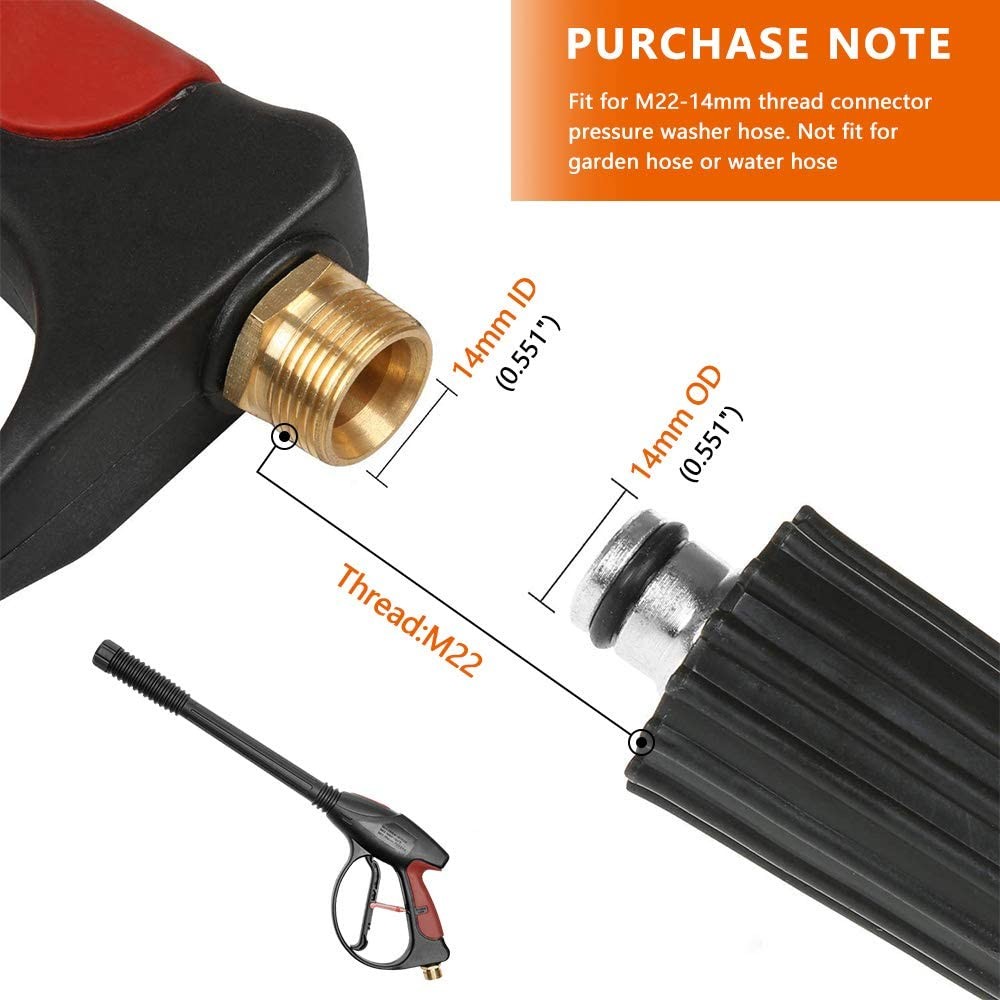 Pressure Washer Water Spray Gun Wash Nozzle Wand Car Garden Hose Soap Dispenser