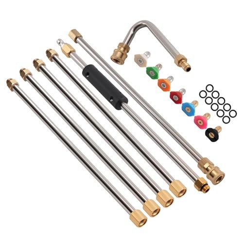 Pressure Washer Extension Wand for Gutter Cleaning With 7 Spray Nozzle Tips,
