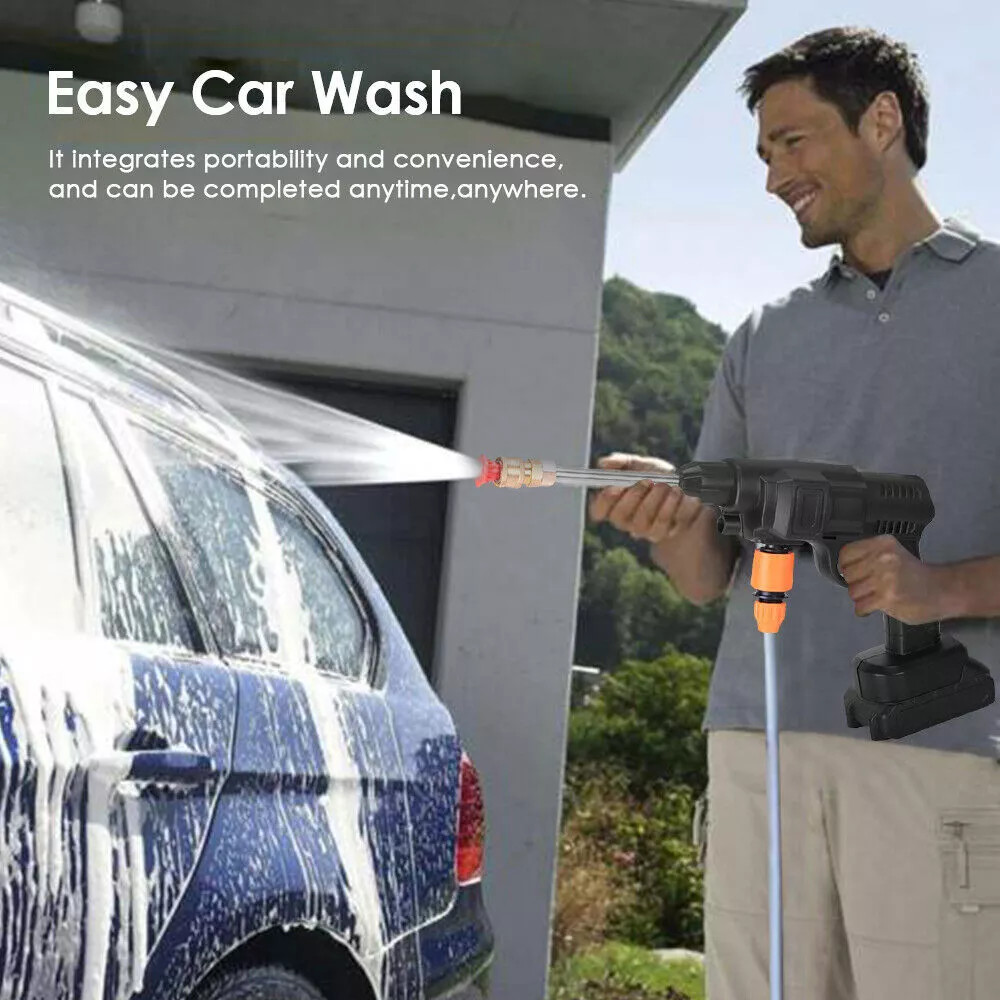 Cordless Electric High Pressure Water Spray Gun Car Washer Cleaner Tool Portable