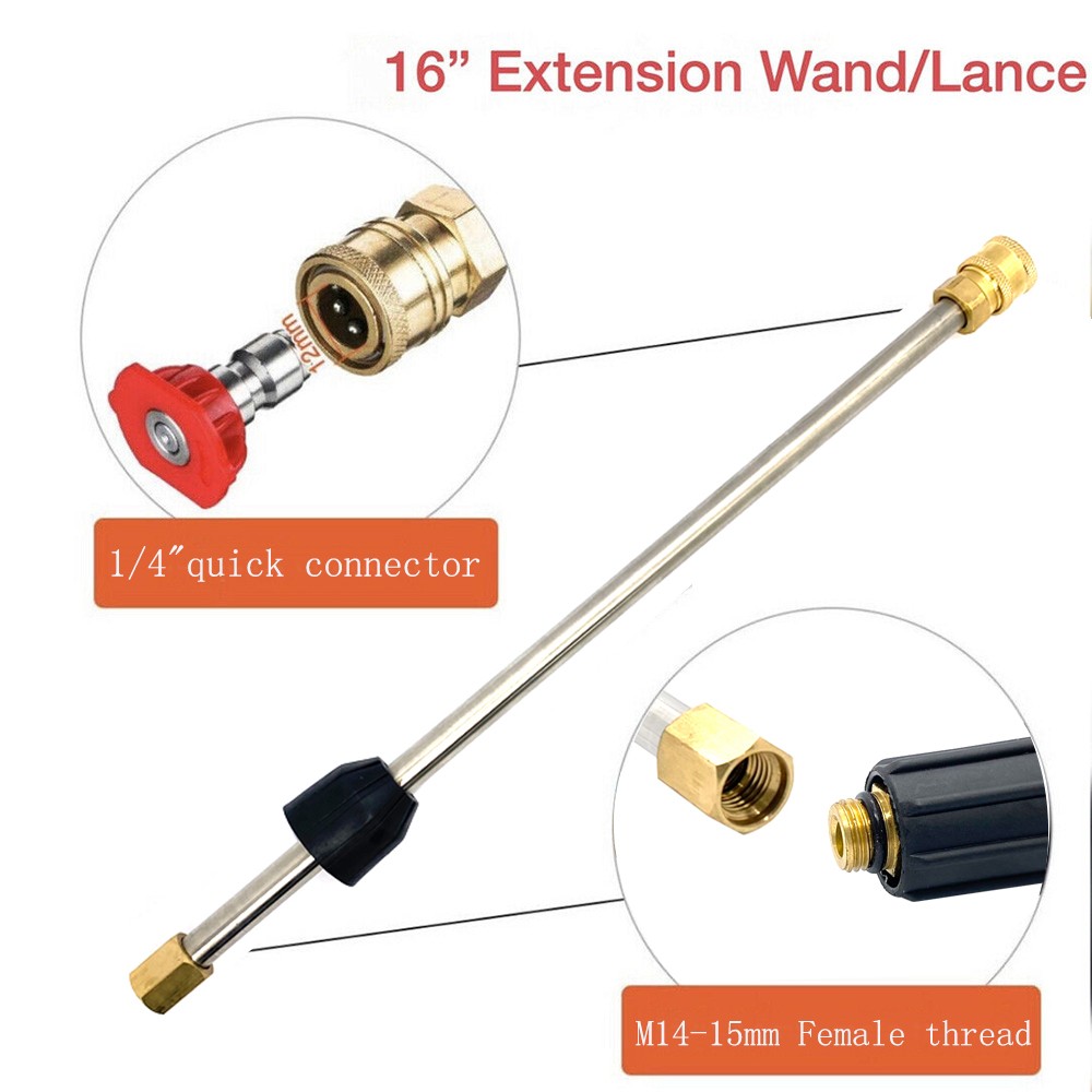 1/4″ High Pressure Washer Gun 4000 PSI Car Wash Spray Gun Wand 5 Nozzle Hose