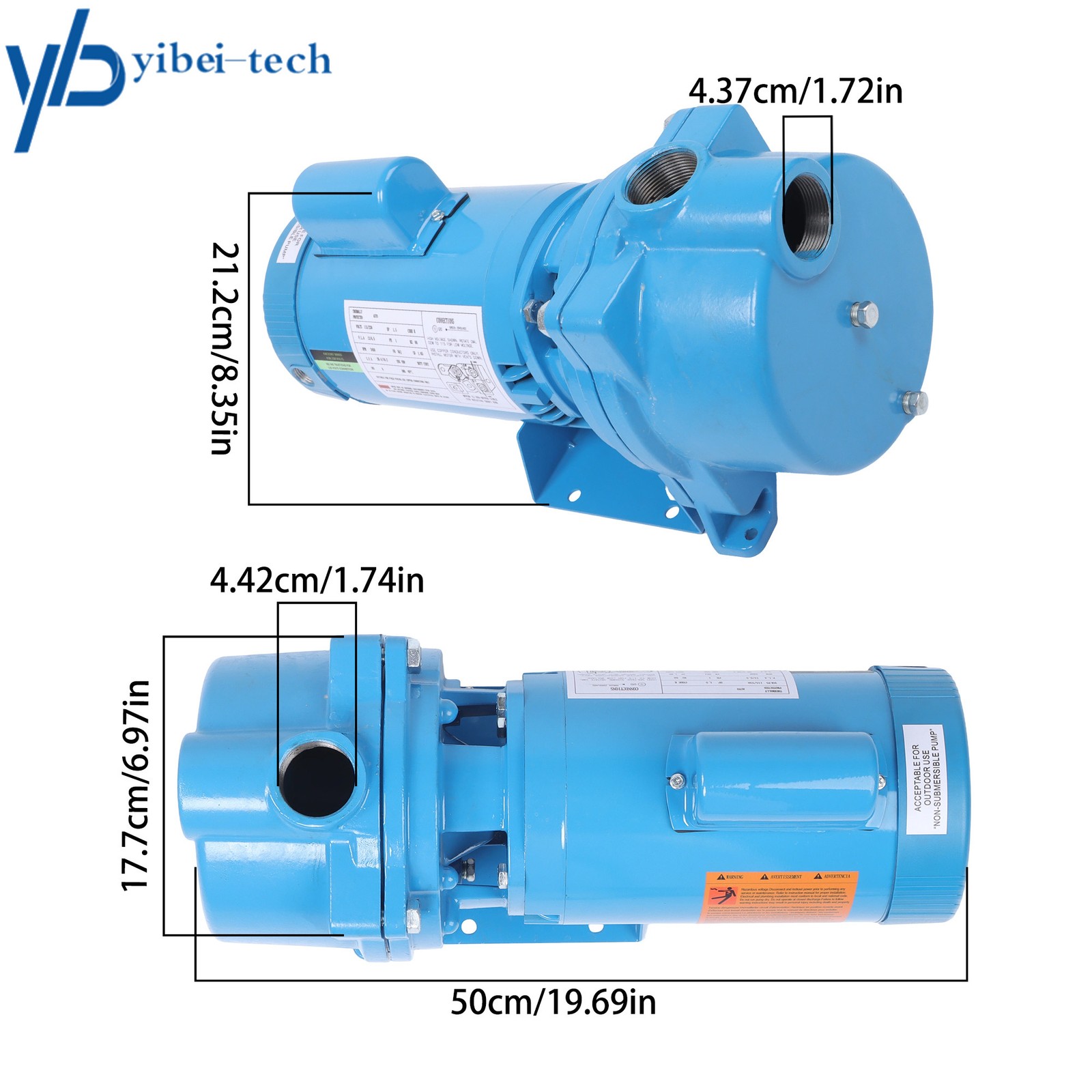 GT15 3450 RPM 1.5 HP 115/230V Water Well Irrigation Sprinkler Pump 1 Phase