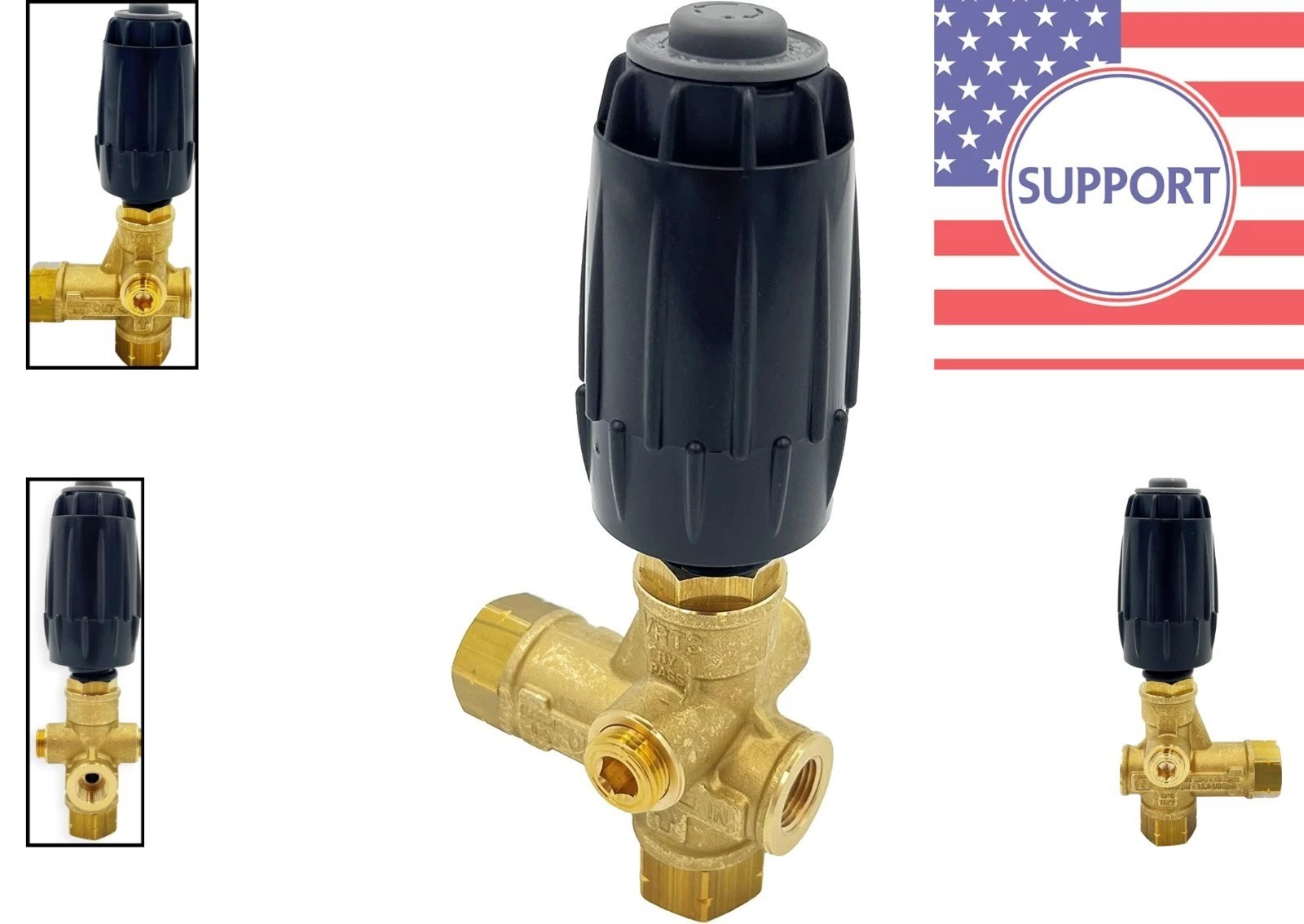High-Performance Brass Unloader Valve 4500 PSI, 10.5 GPM with Adjustment Knob