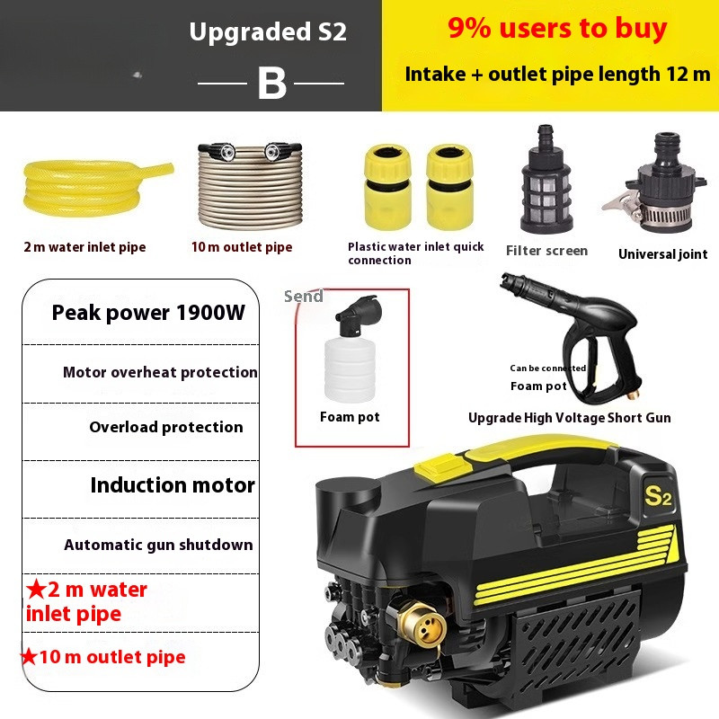 Portable Watering Machine Car Washer High Power Automatic Shut-off Gun Stops