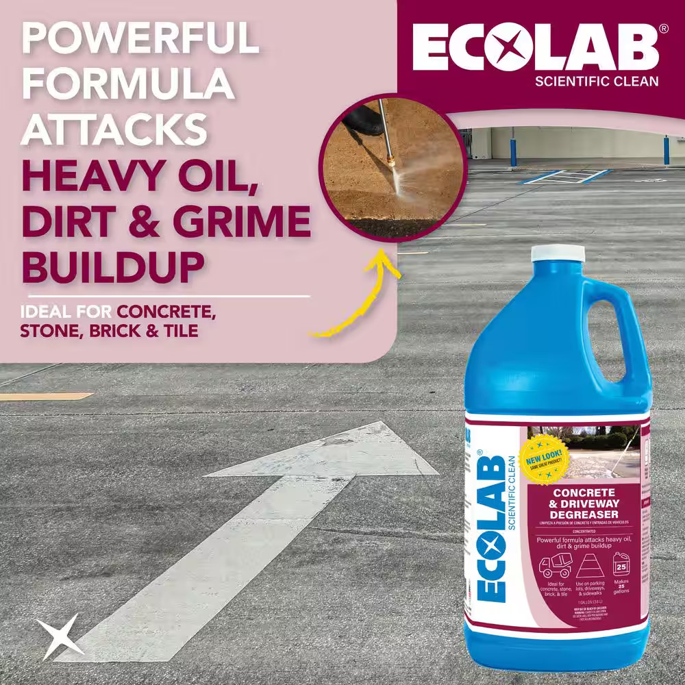 1 Gal. Concrete and Driveway Degreaser Concentrate Pressure Wash Dissolves Greas