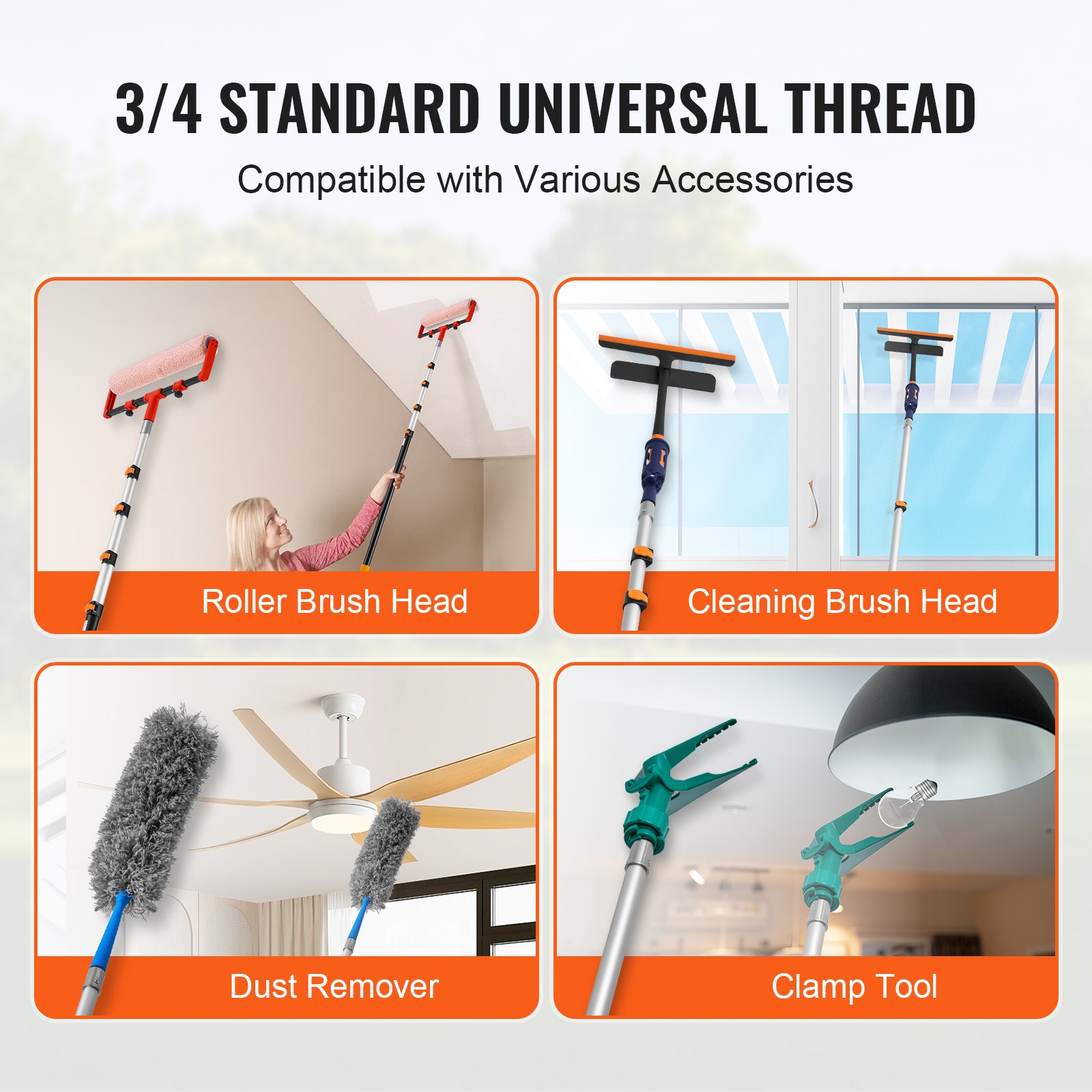 Uimoso Telescoping Extension Pole 6 to 24 FT Multi-Purpose for Painting Dusting
