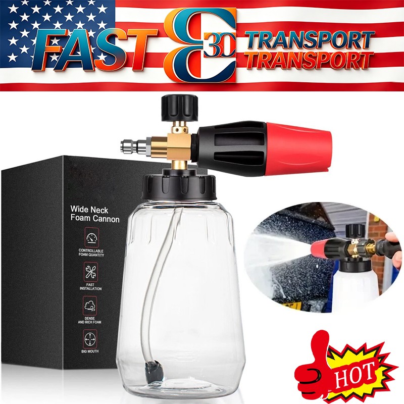 Snow Foam Lance Cannon Soap Bottle Sprayer For Pressure Washer Gun Jet Car Wash