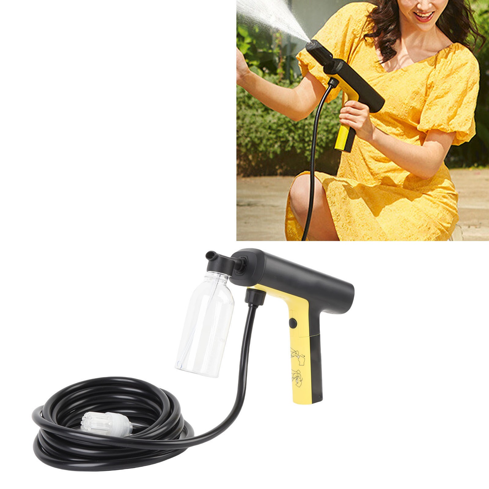 Car Washer Gun USB Charging Lightweight Water Saving 5 Gears Pressure Handheld