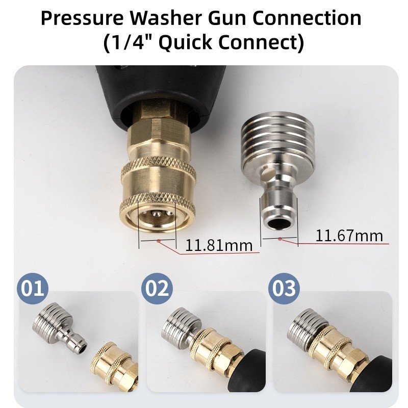 2Pcs High Pressure Washer Nozzle Tips, 1/4″ Quick Connect, 0.4mm Orifice, Steel