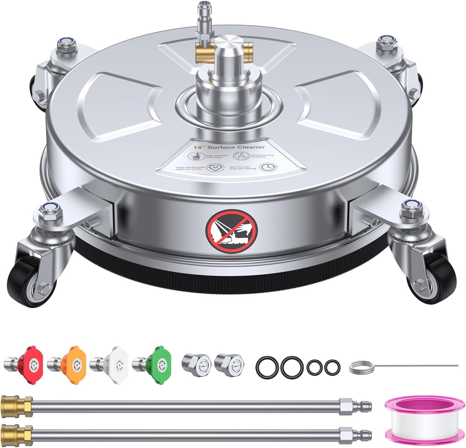 Washer Surface Cleaner 4500 PSI with 304 Industrial-grade Stainless Steel Housin