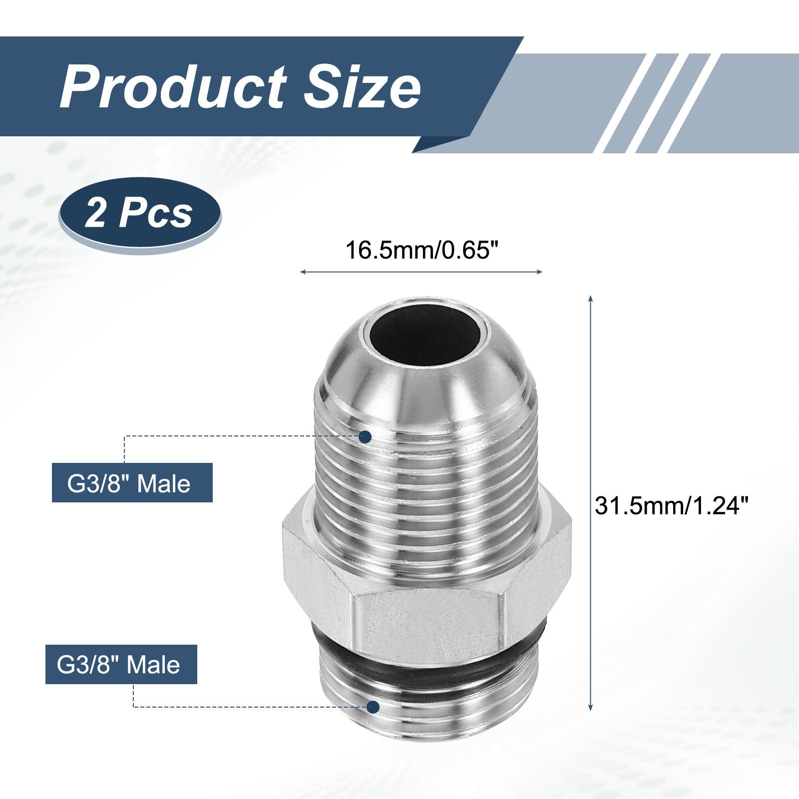 2Pcs Pressure Washer Adapter G3/8″ M to G3/8″ M Pressure Washer Steel