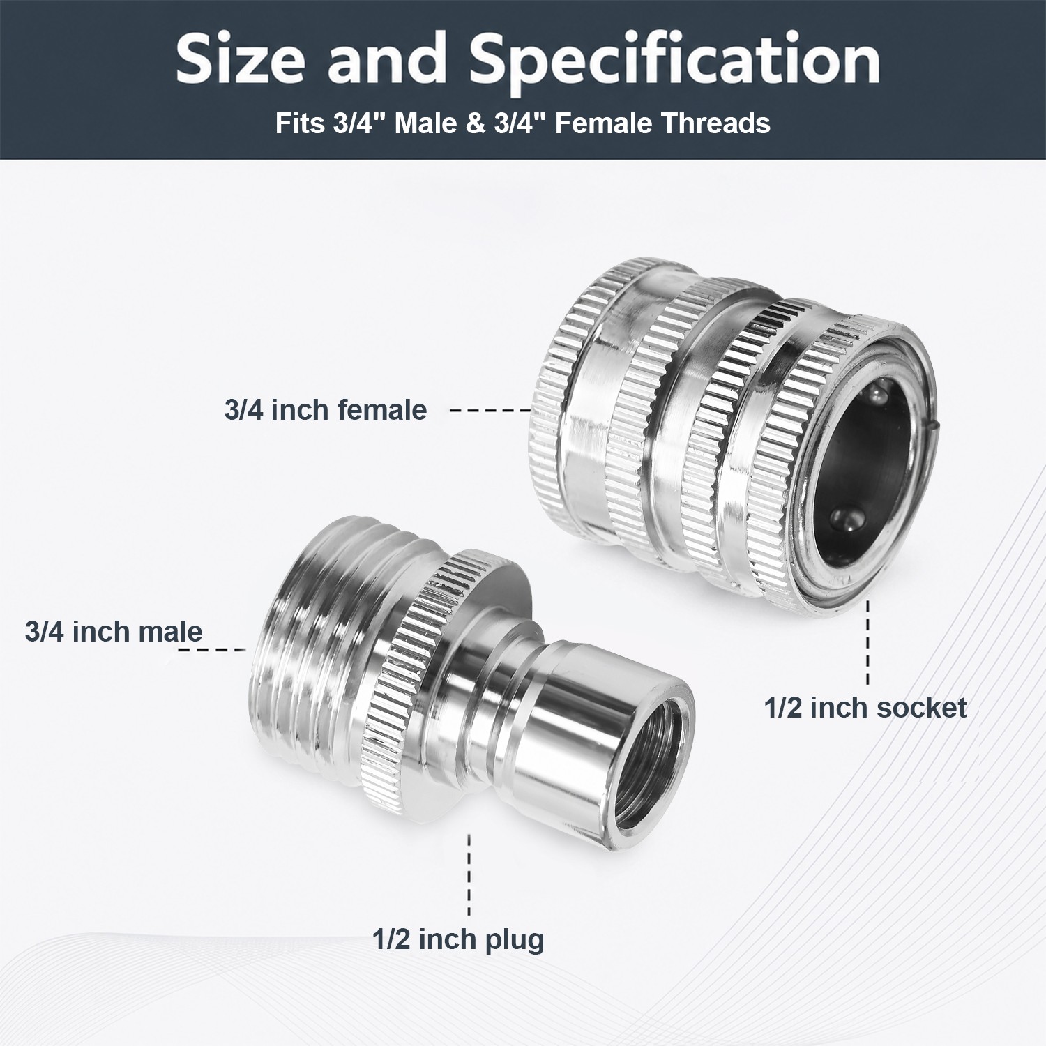4Pc Pressure Washer Adapter Set Quick Disconnect Kit M22 Swivel to 3/8” Connect
