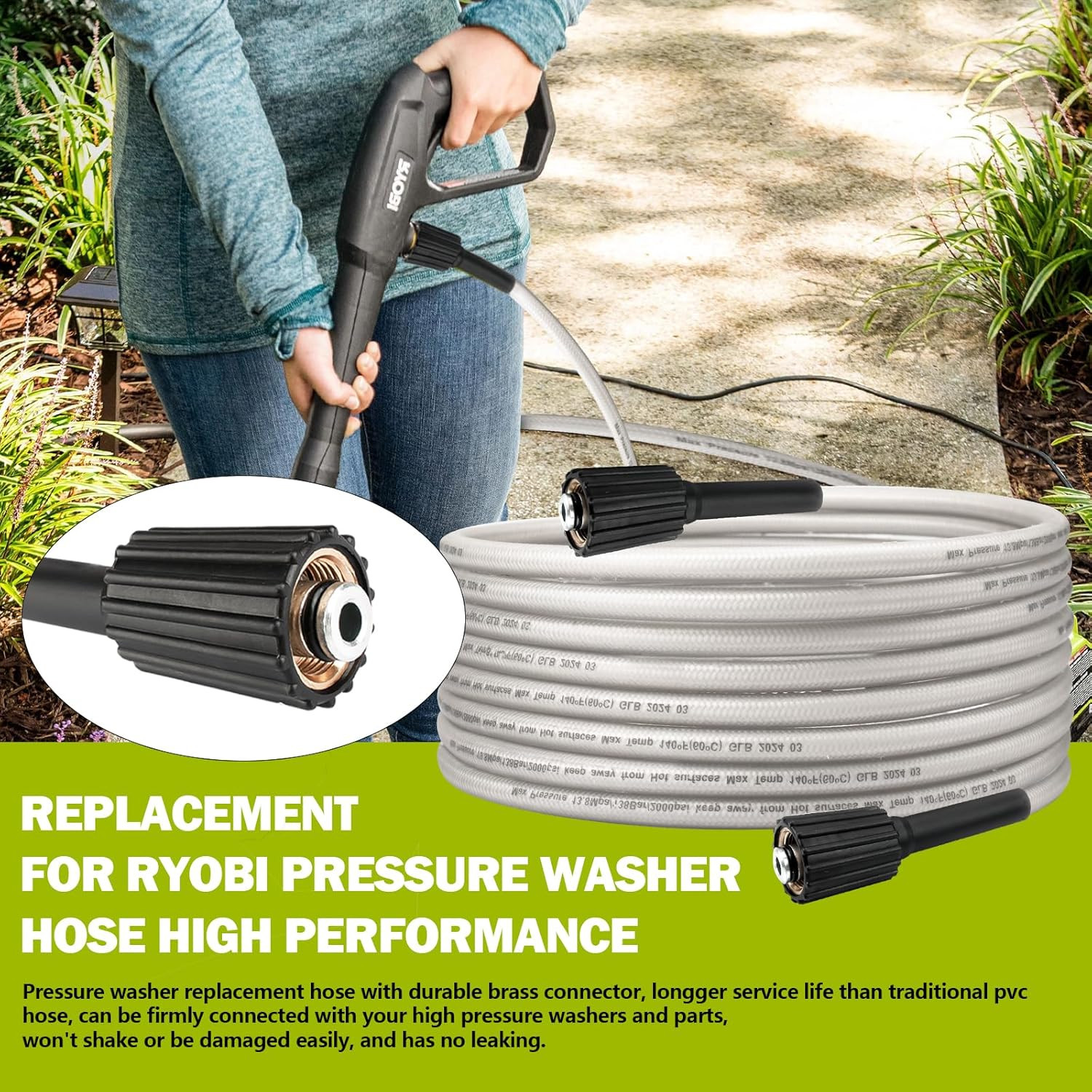 308835074 Pressure Washer Hose Replacement for Ryobi Power Washer Hose, Fit for