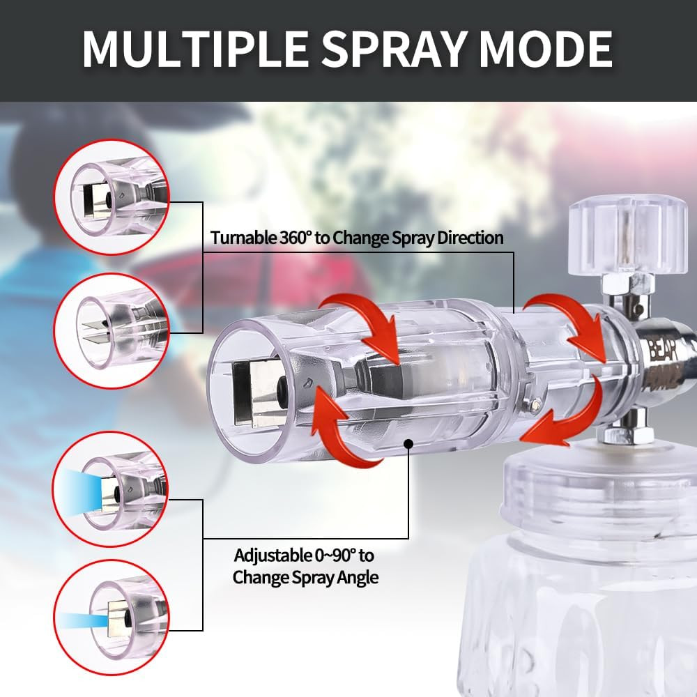 BEAR FORCE Pressure Washer Aluminium Foam Cannon Generator Snow Lance with 1/4″