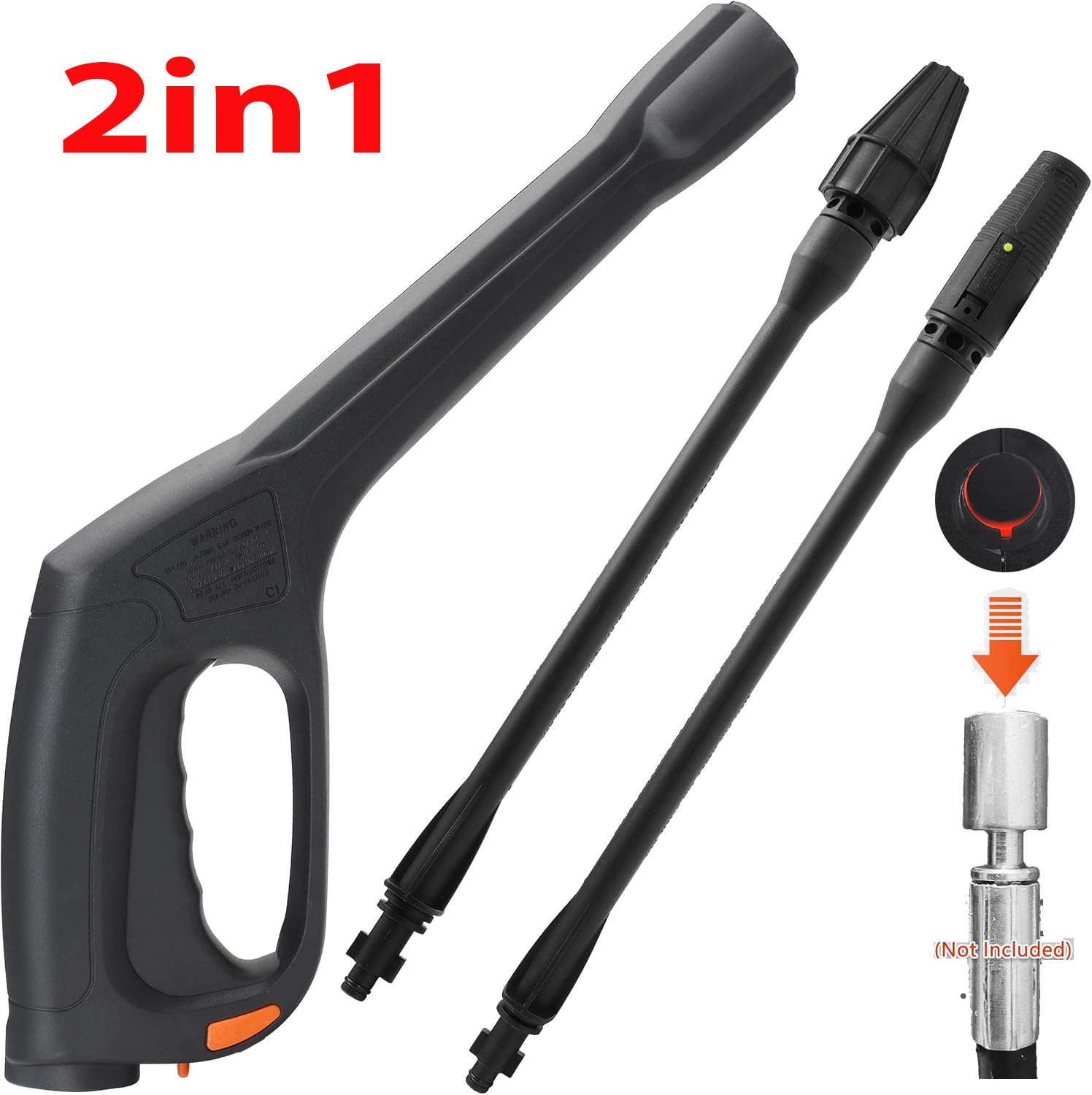 High Pressure Car Power Washer Gun Spray Wand Lance Nozzle Kit Self-Locking
