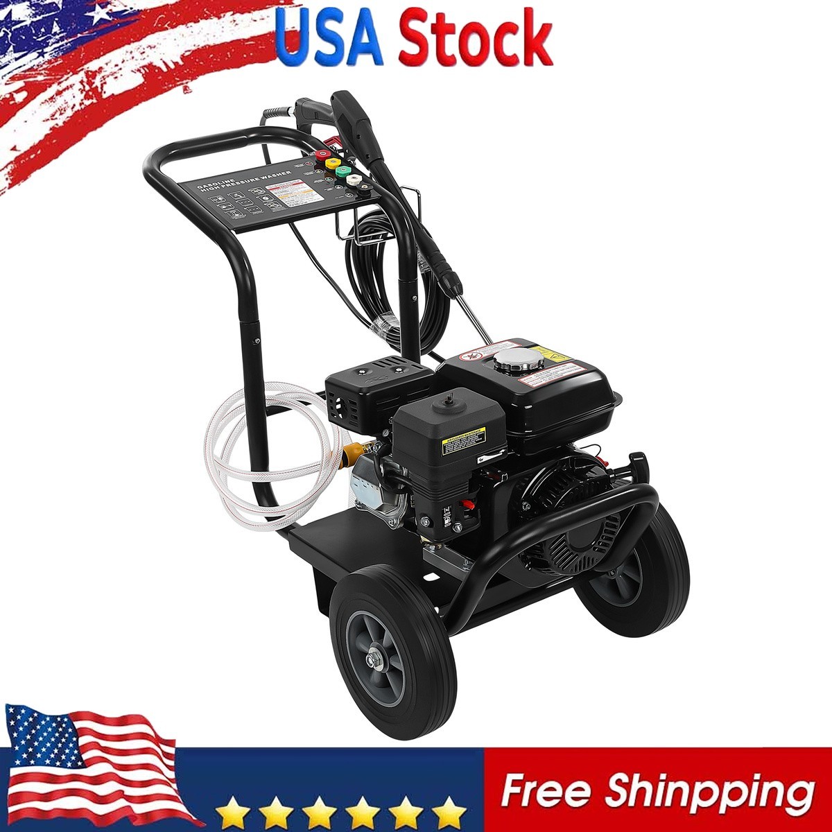 High Pressure Cleaner 3500PSI Gas Powered 212cc 7HP w/ 5 Nozzles For Cars Fences