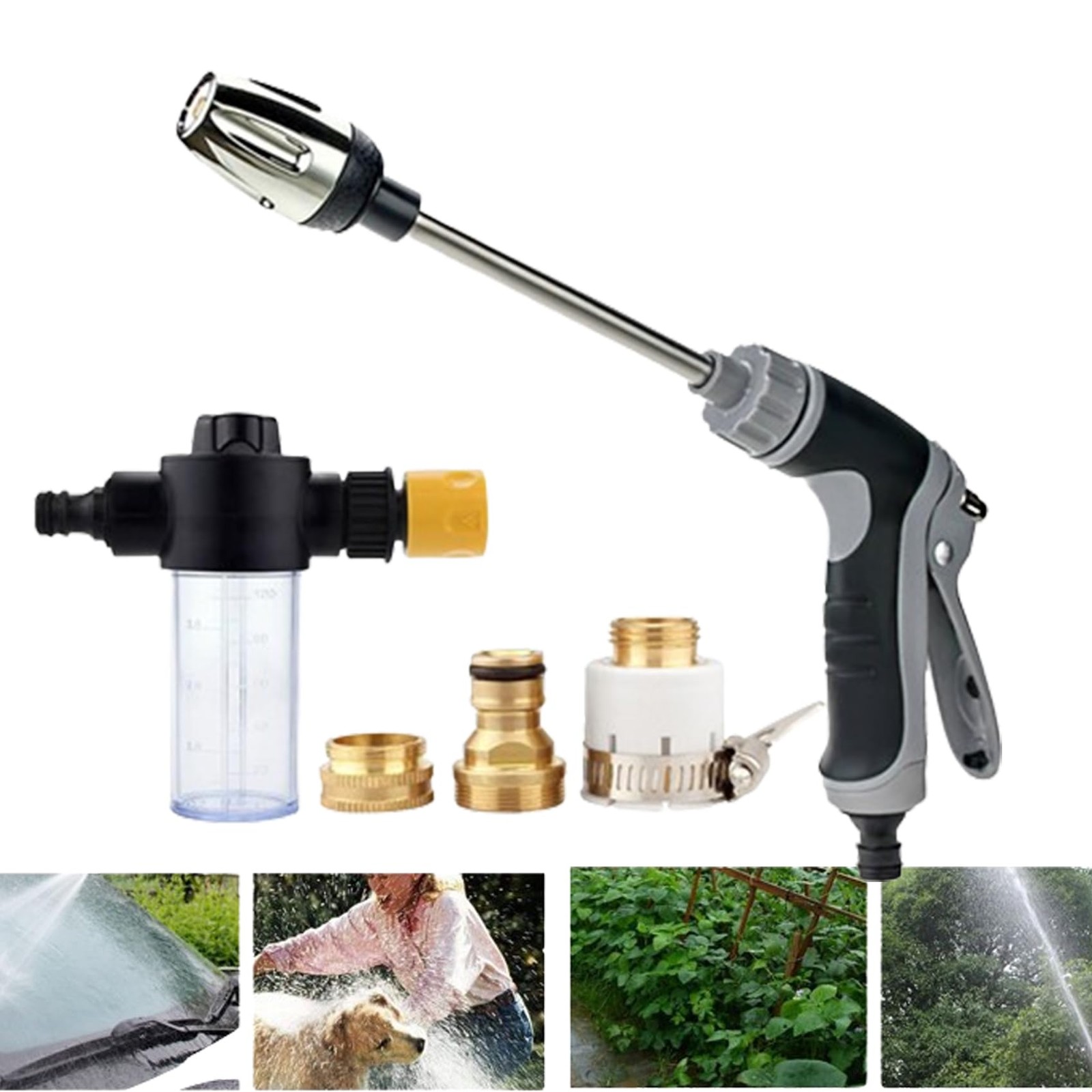 15x High Pressure Washer Nozzle 360° Rotating 3 Spray Modes Garden Hose