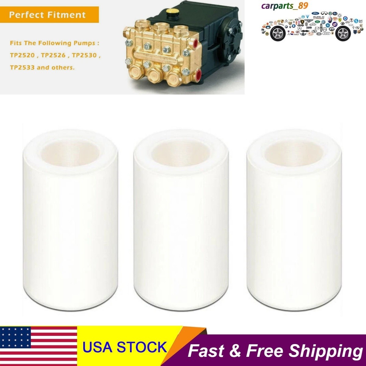 3 PACK REPLACEMENT PUMP PISTON CERAMIC 15MM 51040009 CERAMIC TP PUMPS