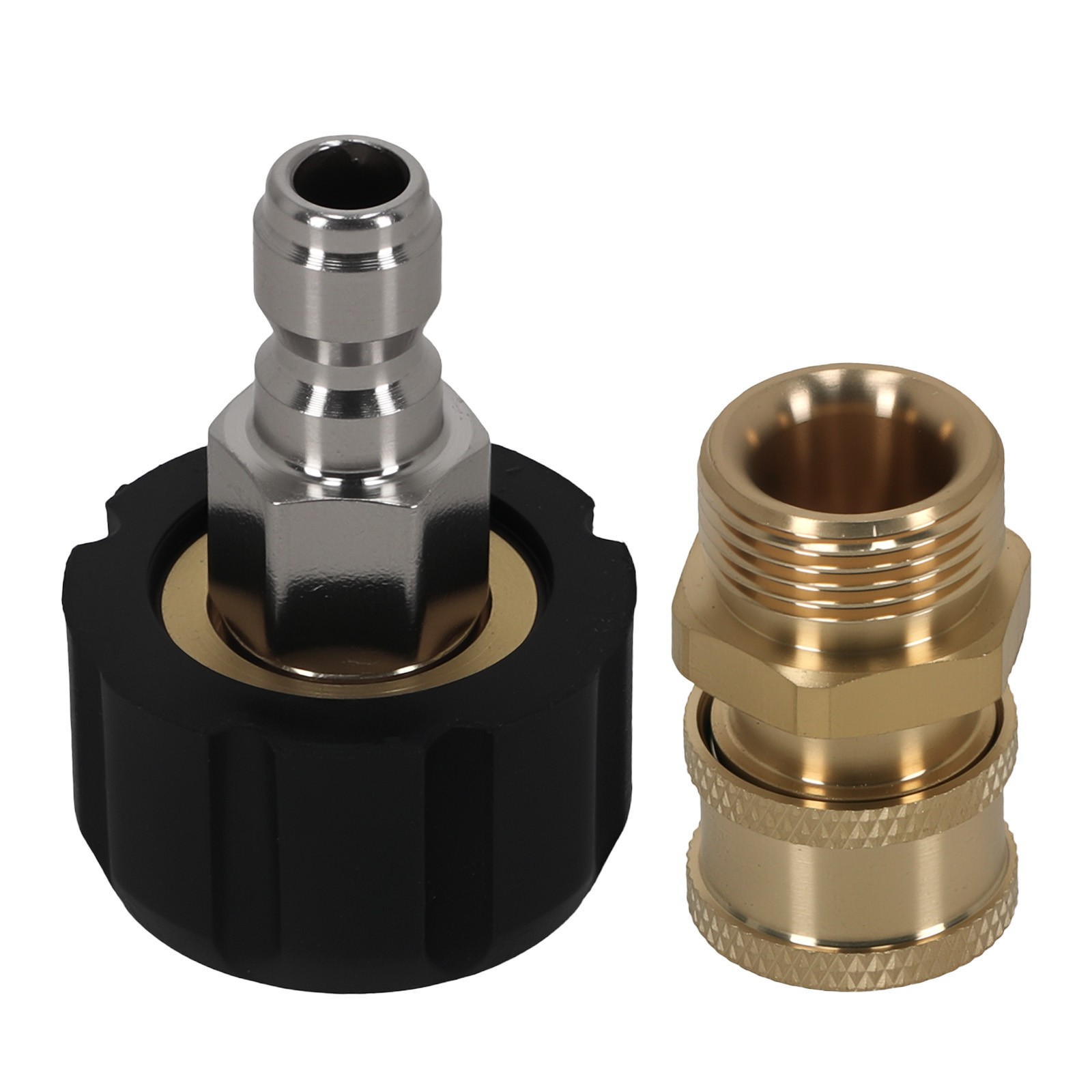 Brass Quick Connect Adapter M22 to 1/4″ for Pressure Washer Hose 5000PSI 2PC