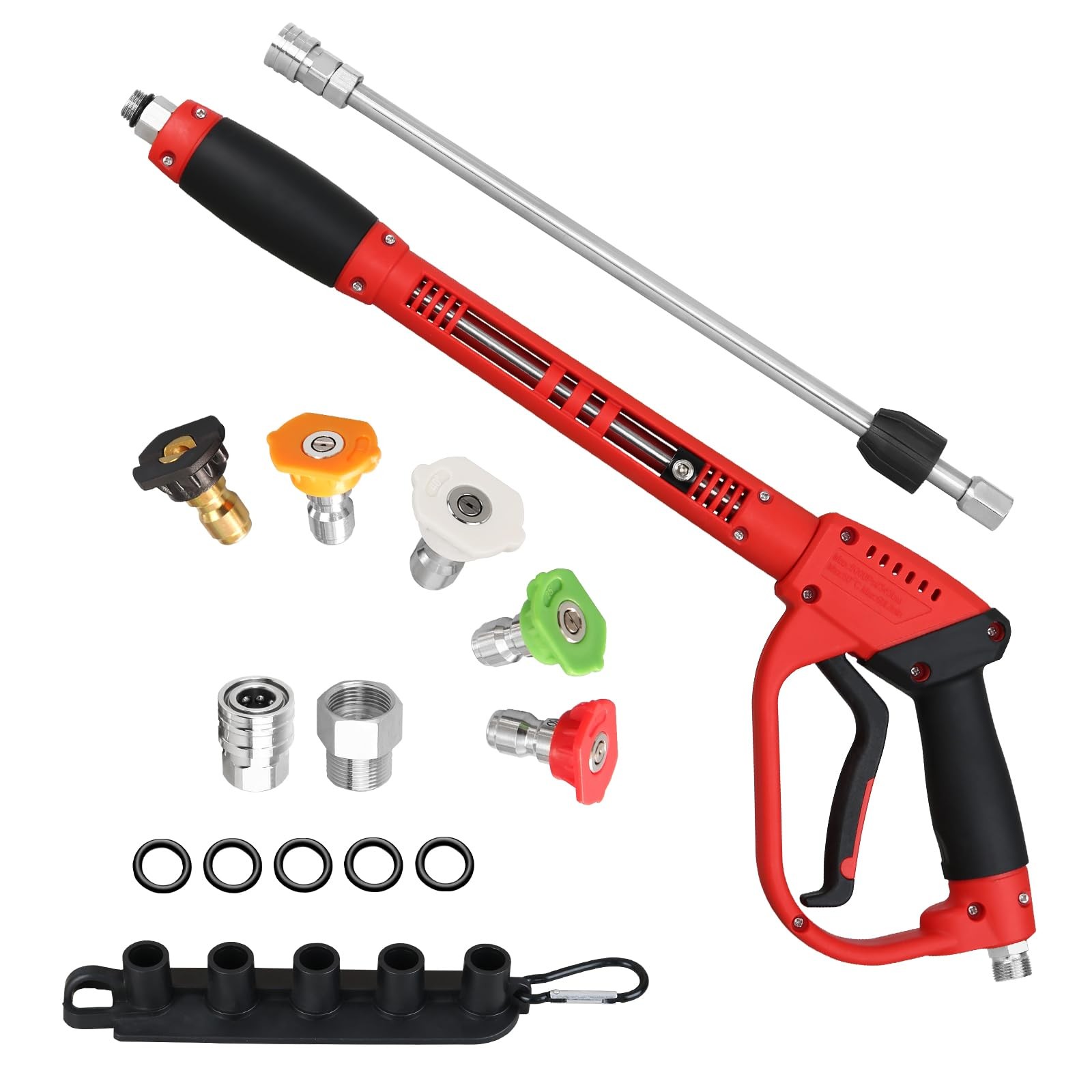 Pressure Washer Gun Extension Replacement Wand M22 Fitting 5 Nozzle Tips