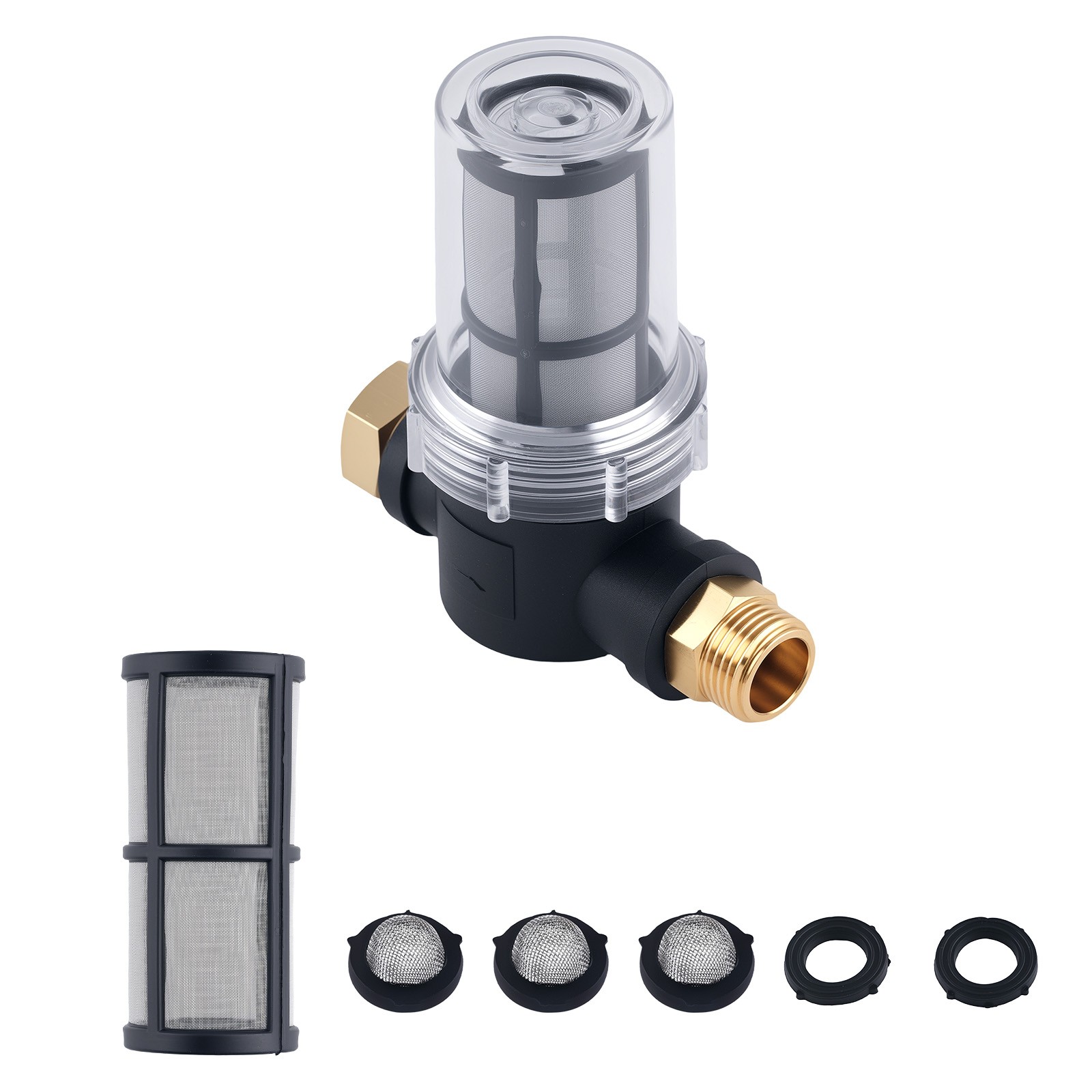 Garden Pressure Washer Wash Hose Filter Inline with 40 100 Mesh Screen
