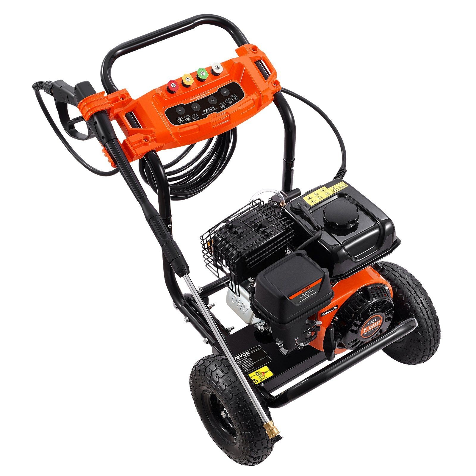 3500PSI 2.6GPM Gas Power Washer, 210cc Engine, Aluminum Pump, 5 Metal Nozzles