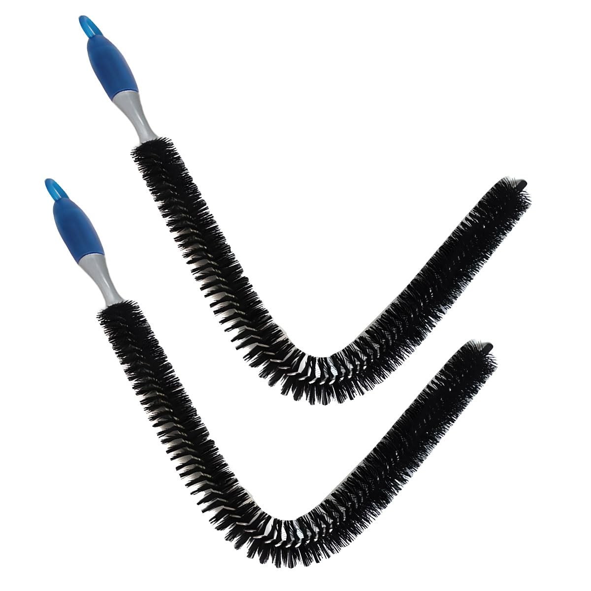 Tuxihapp Long Handle Car Engine Cleaning Brush, Hard Bristle 2PCS, Black