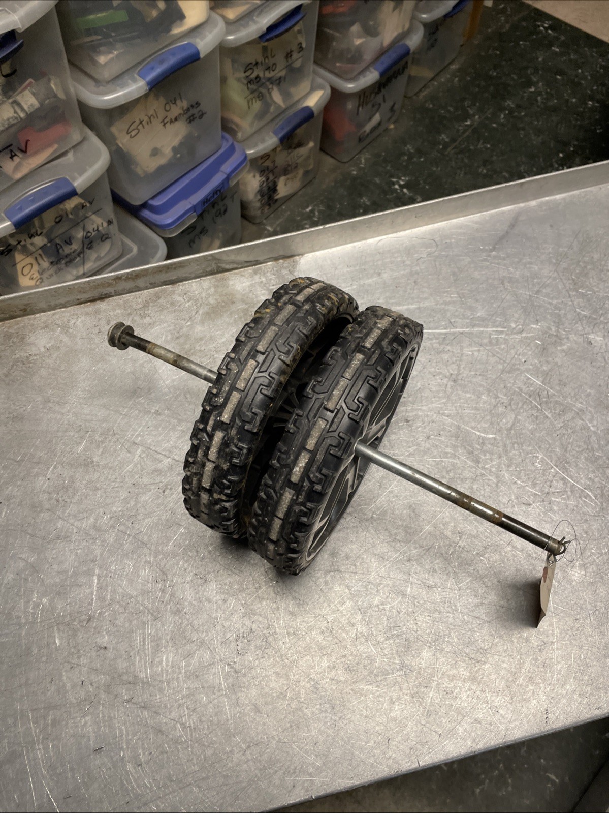 OEM GOOD USED PRESSURE WASHER 2- 10″ X 2″ WHEELS W/ 1/2″ X 18″ AXLE